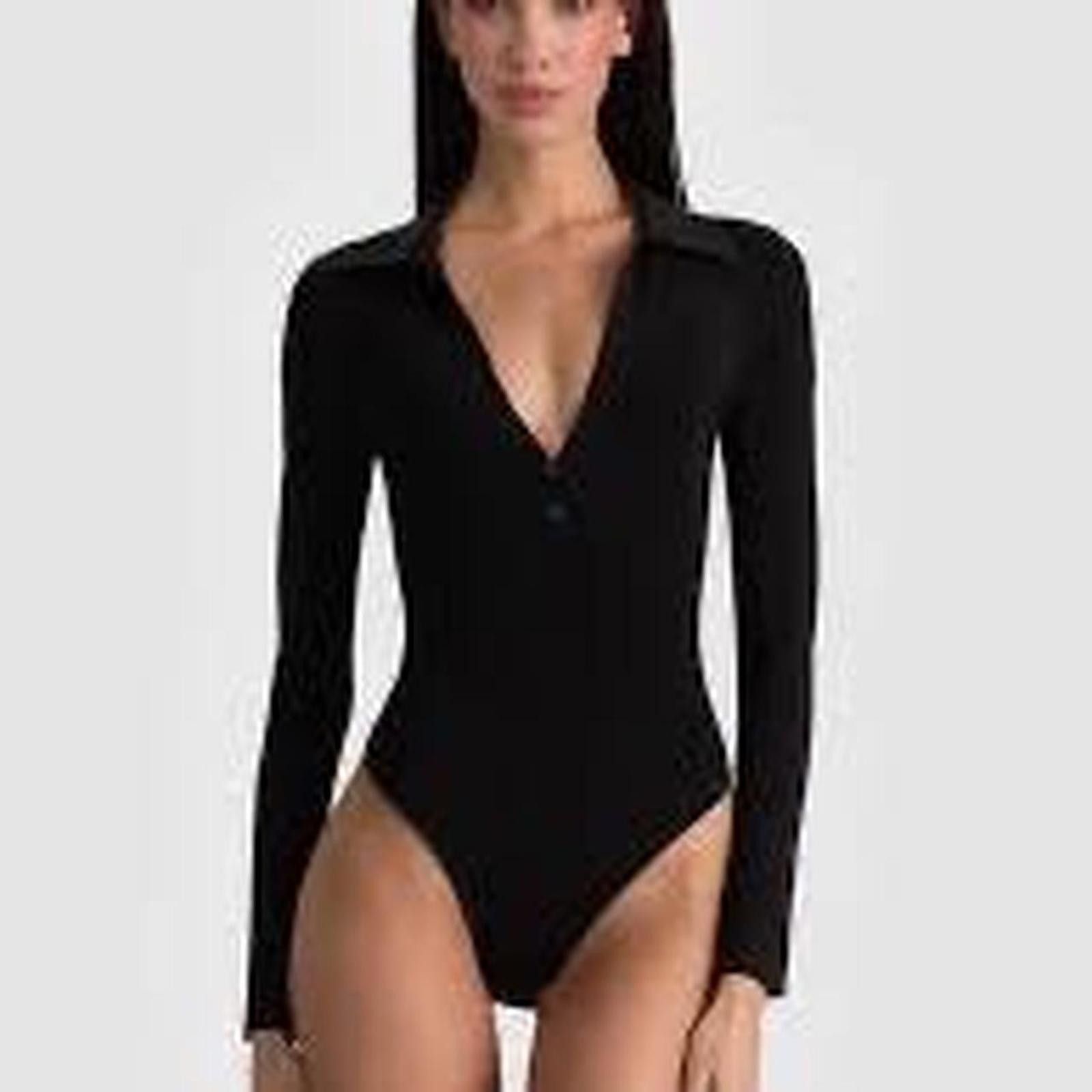 Francesco Smalto Francesca’s Black bodysuit with beaded collar Size ONE SIZE - 1 Thumbnail