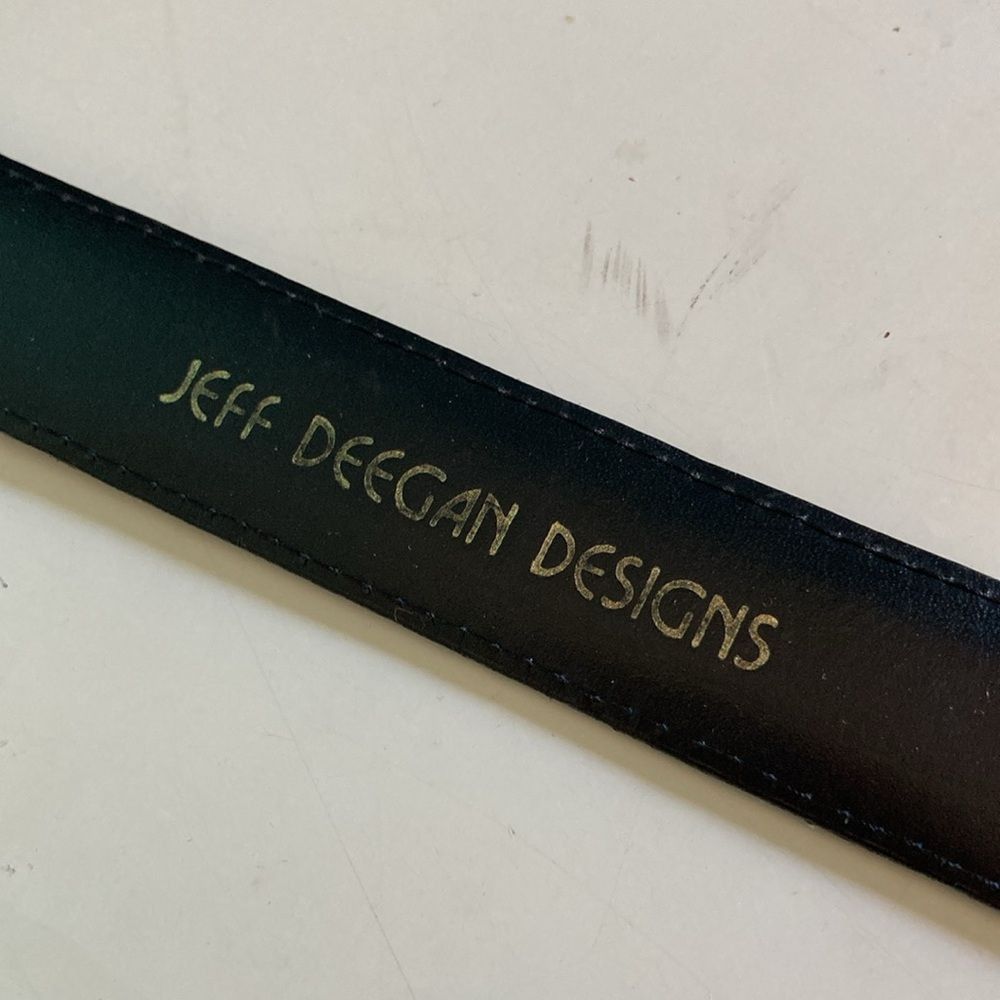 JH Design Jeff Deegan Designs Vintage Black Lizard Belt Mens Size 34 Size 34 - 3 Thumbnail