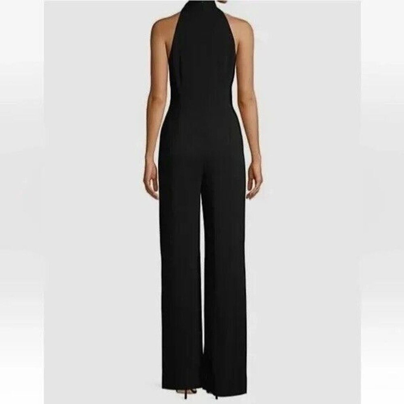 KOBI HALPERIN NWT Kobi Halperin Chasidy Black Halter Neck Jumpsuit Size 14 Size 36" / US 14 / IT 50 - 3 Thumbnail