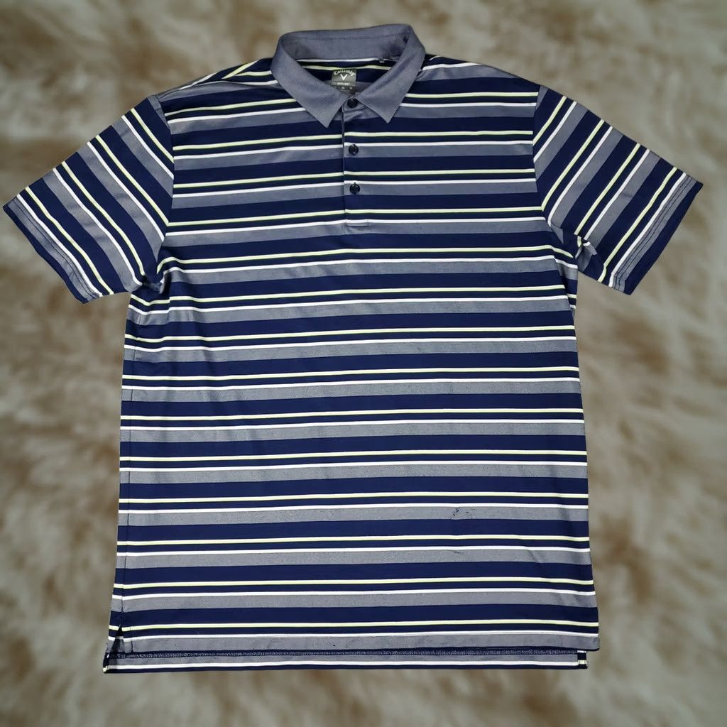 Callaway Callaway Polo Shirt Mens XL Blue Striped Golf Casual Short Sleeve Polo Shirt Men XL Blue Striped Polo Callaway Size US XL / EU 56 / 4 - 1 Thumbnail