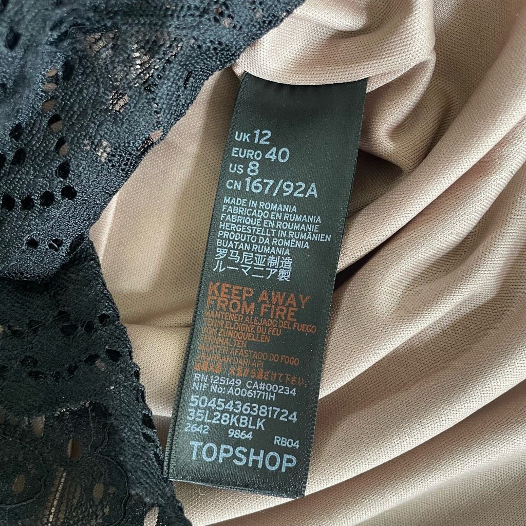 Topshop TopShop Black Strappy Lace Cocktail Homecoming Dress 8 Size M / US 6-8 / IT 42-44 - 7 Thumbnail
