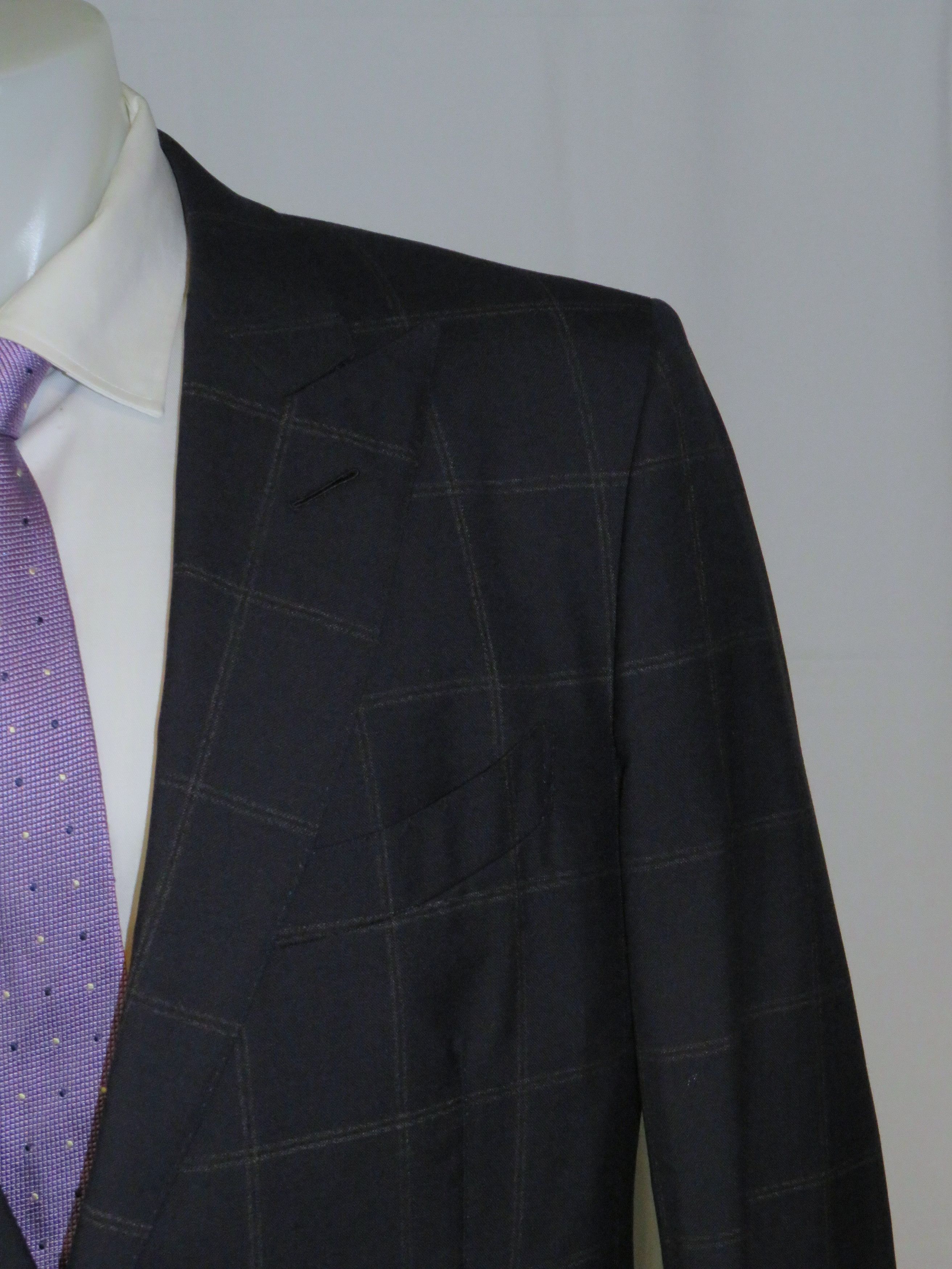 Tom Ford O'Connor Current Navy Windowpane Two Button Suit 46R Size 46R - 5 Thumbnail