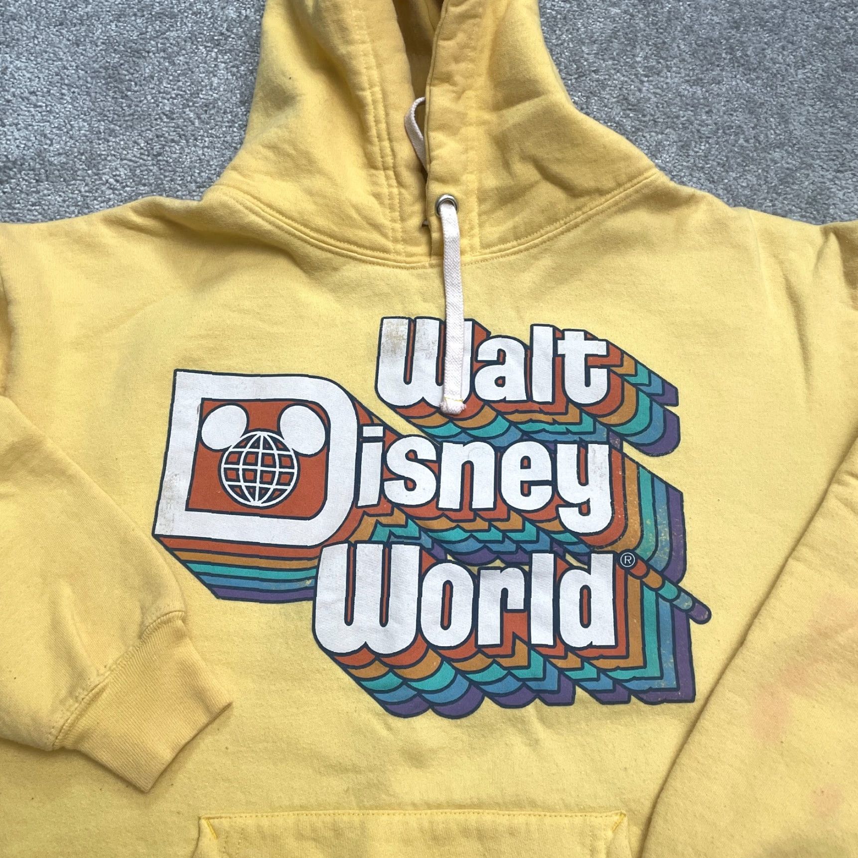 Disney Disney Hoodie Womens M Yellow Graphic Pullover Hooded Sweatshirt Casual Kangaroo Pocket All Seasons Size M / US 6-8 / IT 42-44 - 3 Thumbnail