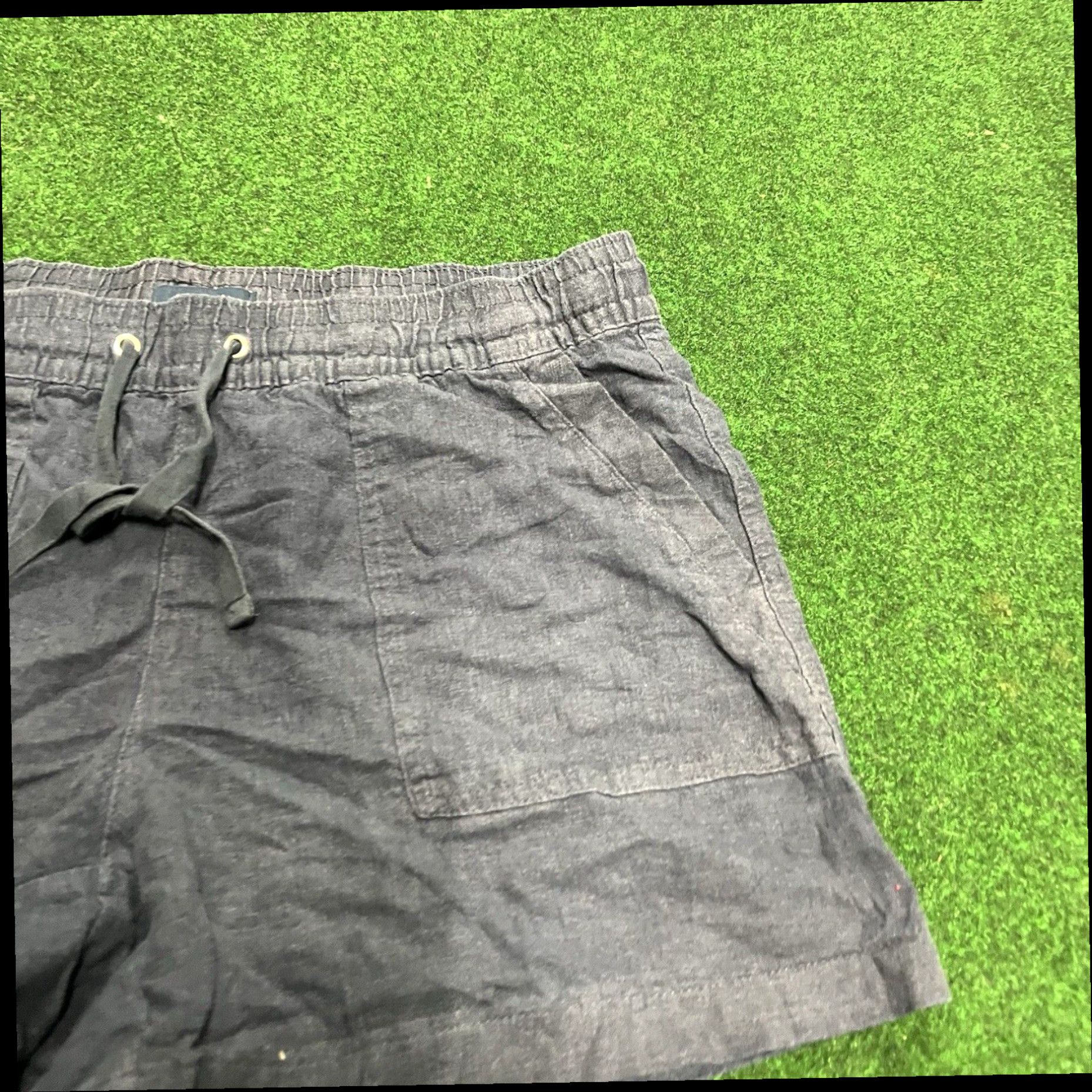 Nautica Nautica Shorts Womens Size M Navy Linen Blend Pull on Drawtring Pockets Casual Size 32" / US 10 / IT 46 - 2 Thumbnail
