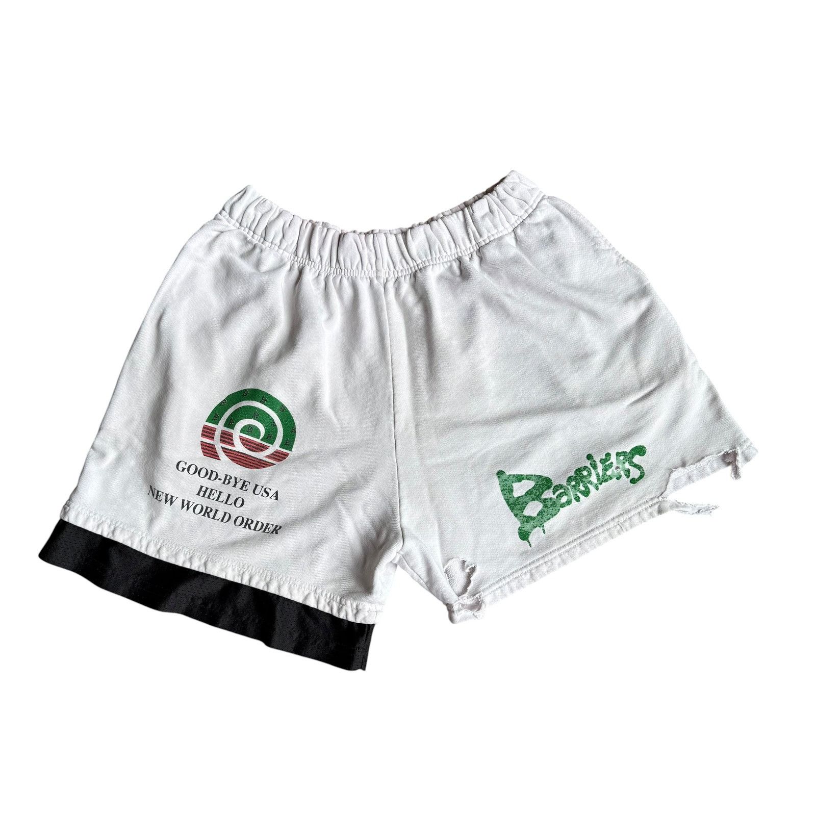 Barriers Barriers White Athletic Shorts Mens Large Size US 32 / EU 48 - 1 Thumbnail
