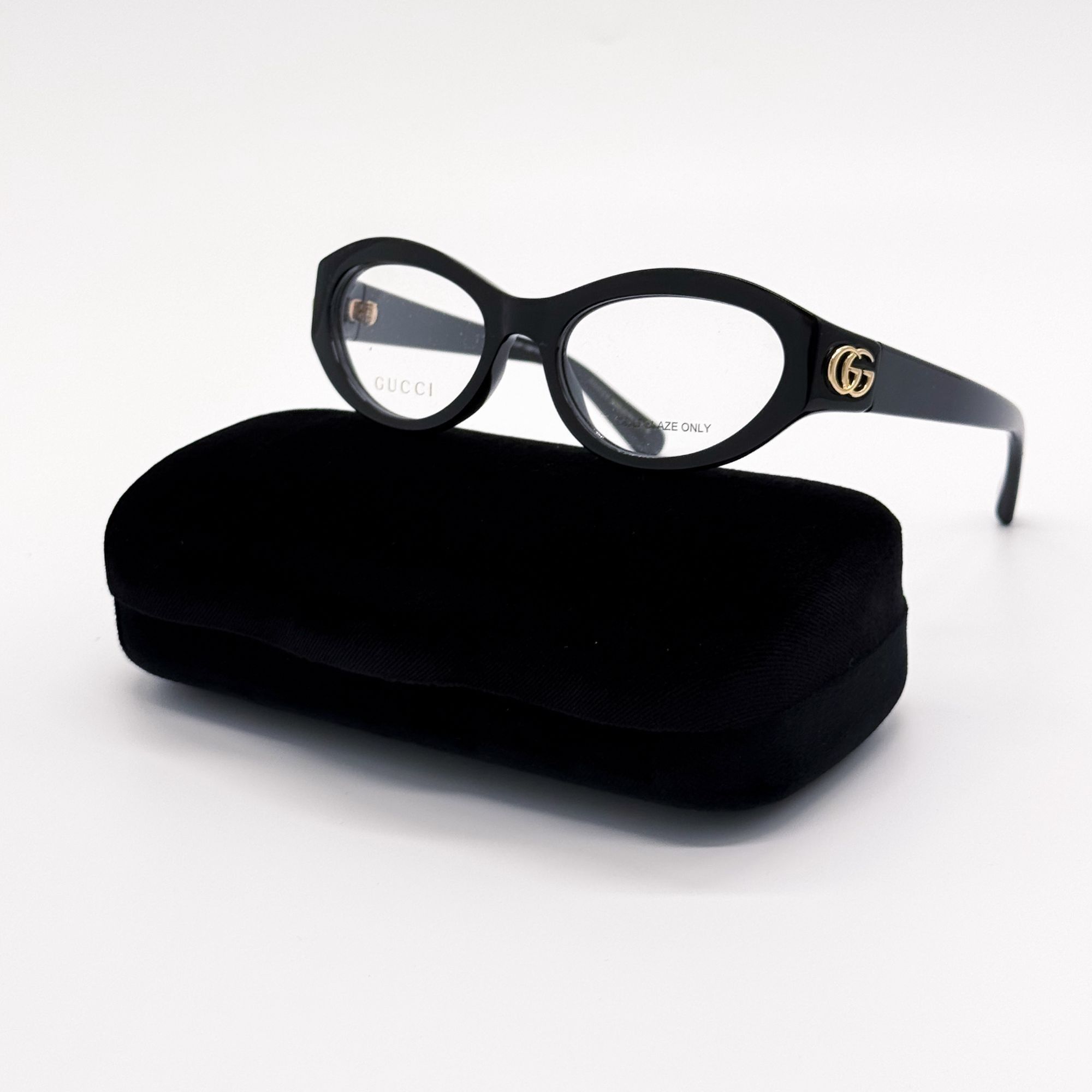 Gucci NEW GUCCI EYEGLASSES GG1405O 001 BLACK OVAL GUCCI EYEWEAR Size ONE SIZE - 3 Thumbnail