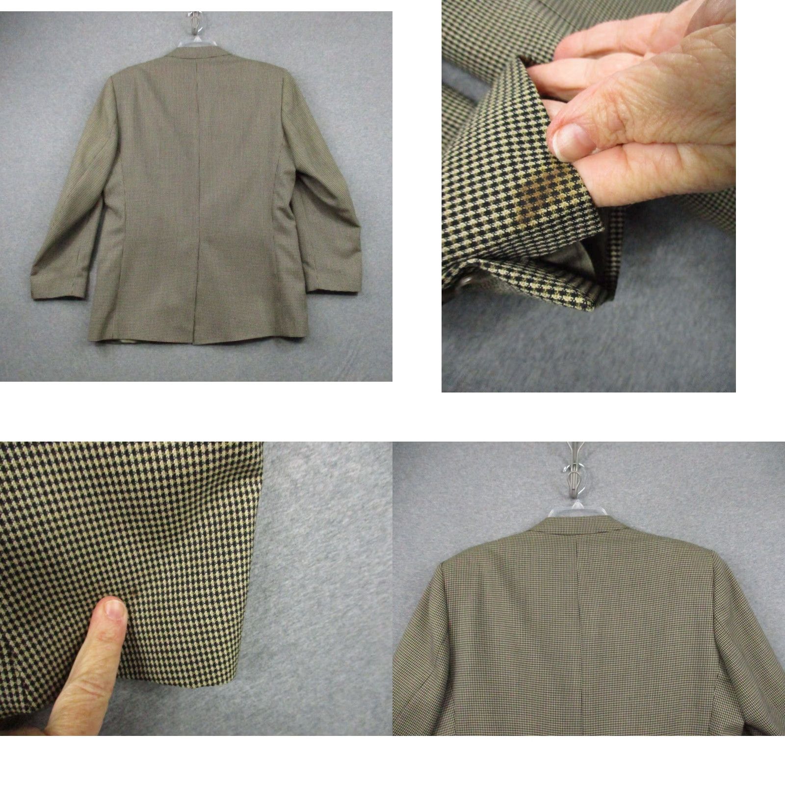 Vintage Vintage Ashford Lane Sportcoat Blazer Mens 40R Houndstooth Tan Brown Y2K Size 40R - 9 Thumbnail
