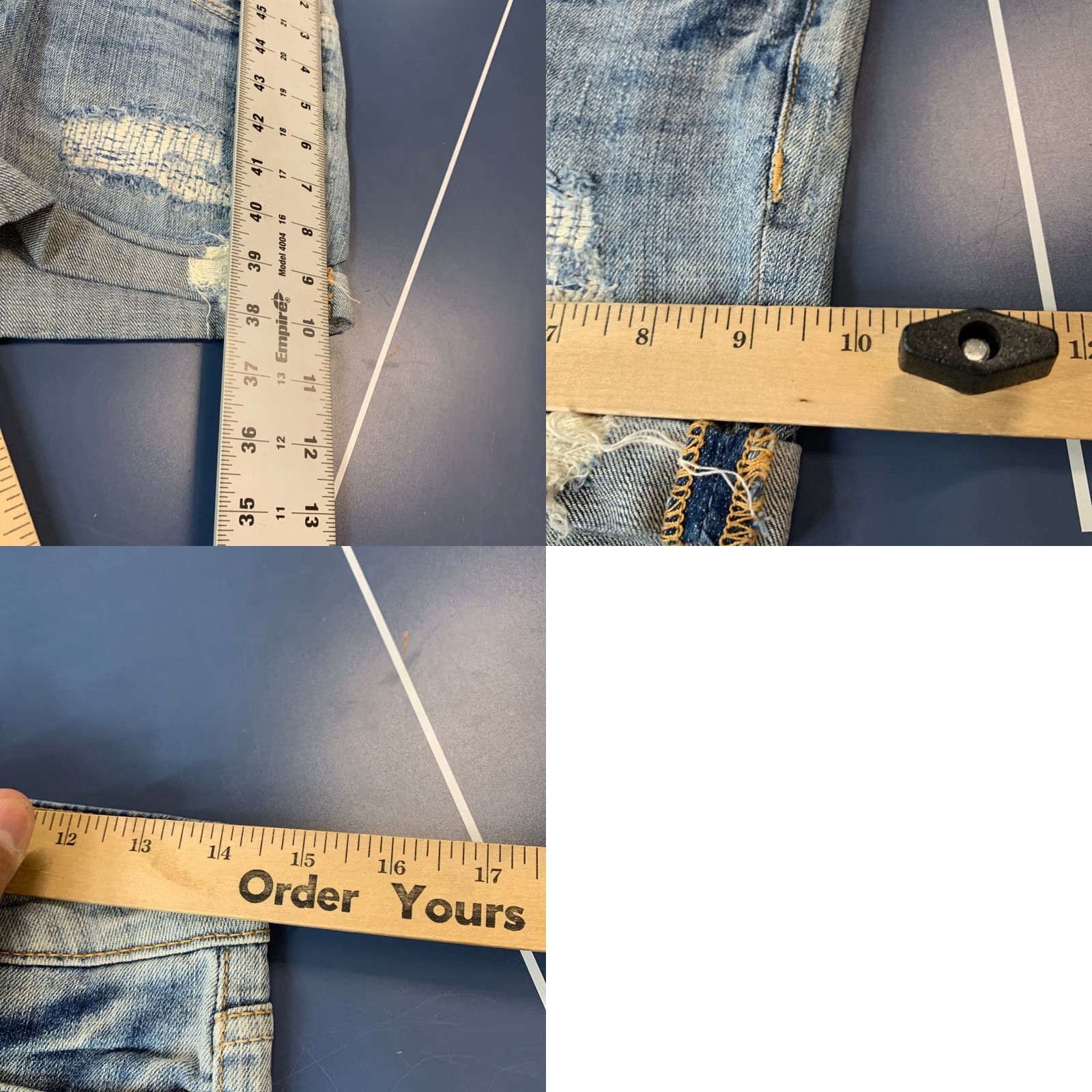 Vintage Aéropostale Denim Bermuda Shorts Womens 0 Blue Distressed Cuffed Hem 28x3 Size 25" / US 0 / IT 36 - 9 Thumbnail