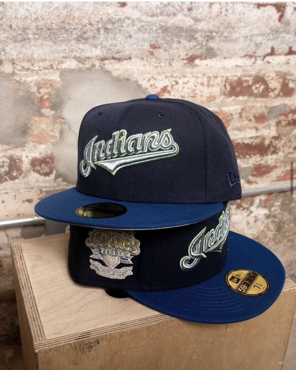 New Era Home game Cleveland Indians script logo jacobs field patch Size ONE SIZE - 5 Thumbnail