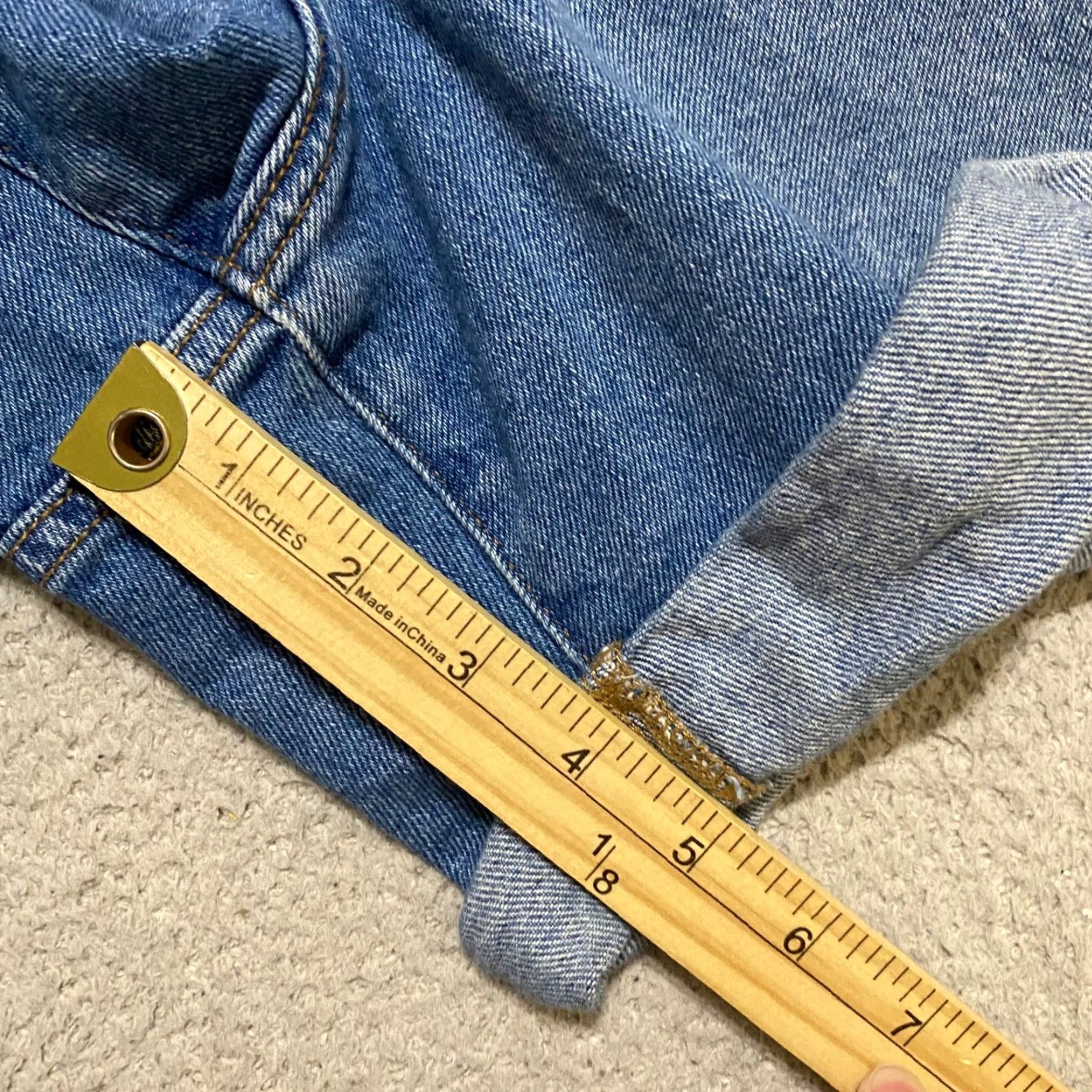 Vintage VINTAGE Lane Bryant Womens 22 Plus Jean Shorts Blue Denim Medium Wash Distressed Cuffed Sizes: 10 Size 32" / US 10 / IT 46 - 3 Thumbnail