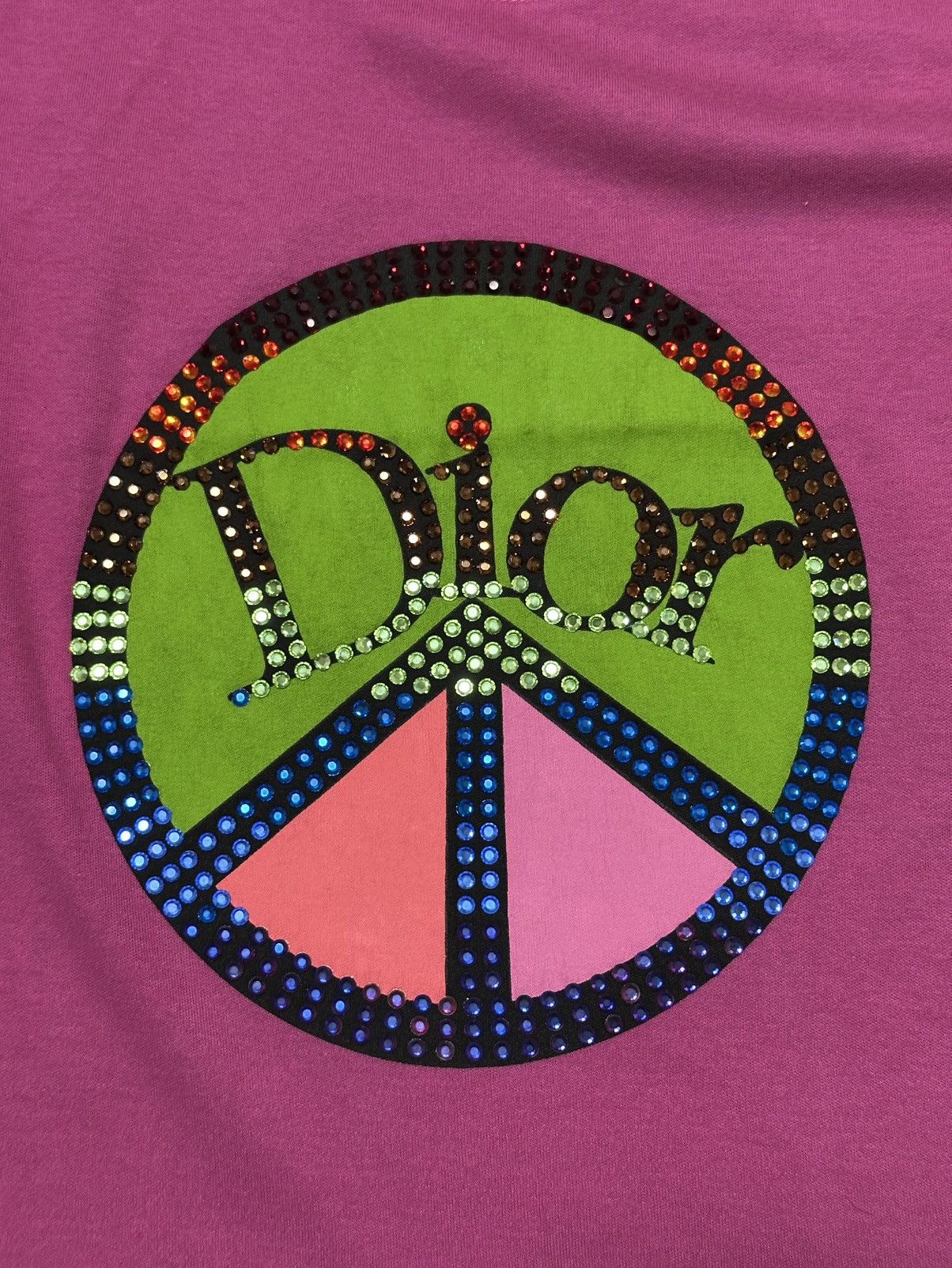 トップス Christian Dior 2005 Peace Tank Top CHRISTIAN DIOR S/S 2005 Peace Love Swarovski Logo Tank Top