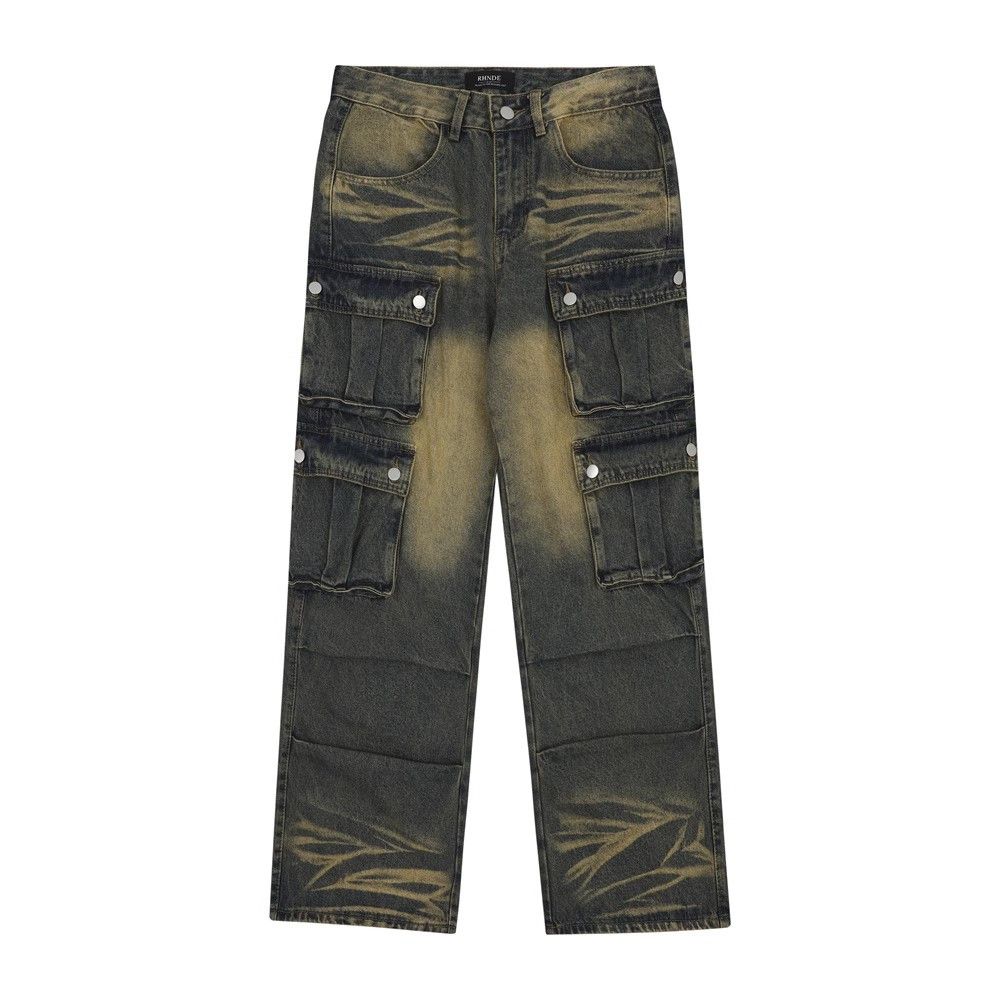 Japanese Brand × Jean Men's washed distressed multi-pocket cargo jeans Size US 32 / EU 48 - 6 Thumbnail