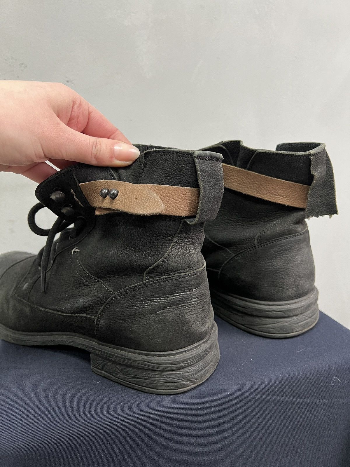 Hedi Slimane Hedi Slimane style leather ankle combat boots y2k Size US 8 / EU 41 - 6 Thumbnail