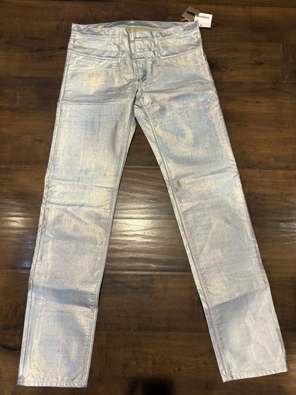 Comme des Garcons Homme Plus Comme Des Garcons Homme Plus Silver Double Waist Pants Size US 34 / EU 50 - 2 Thumbnail