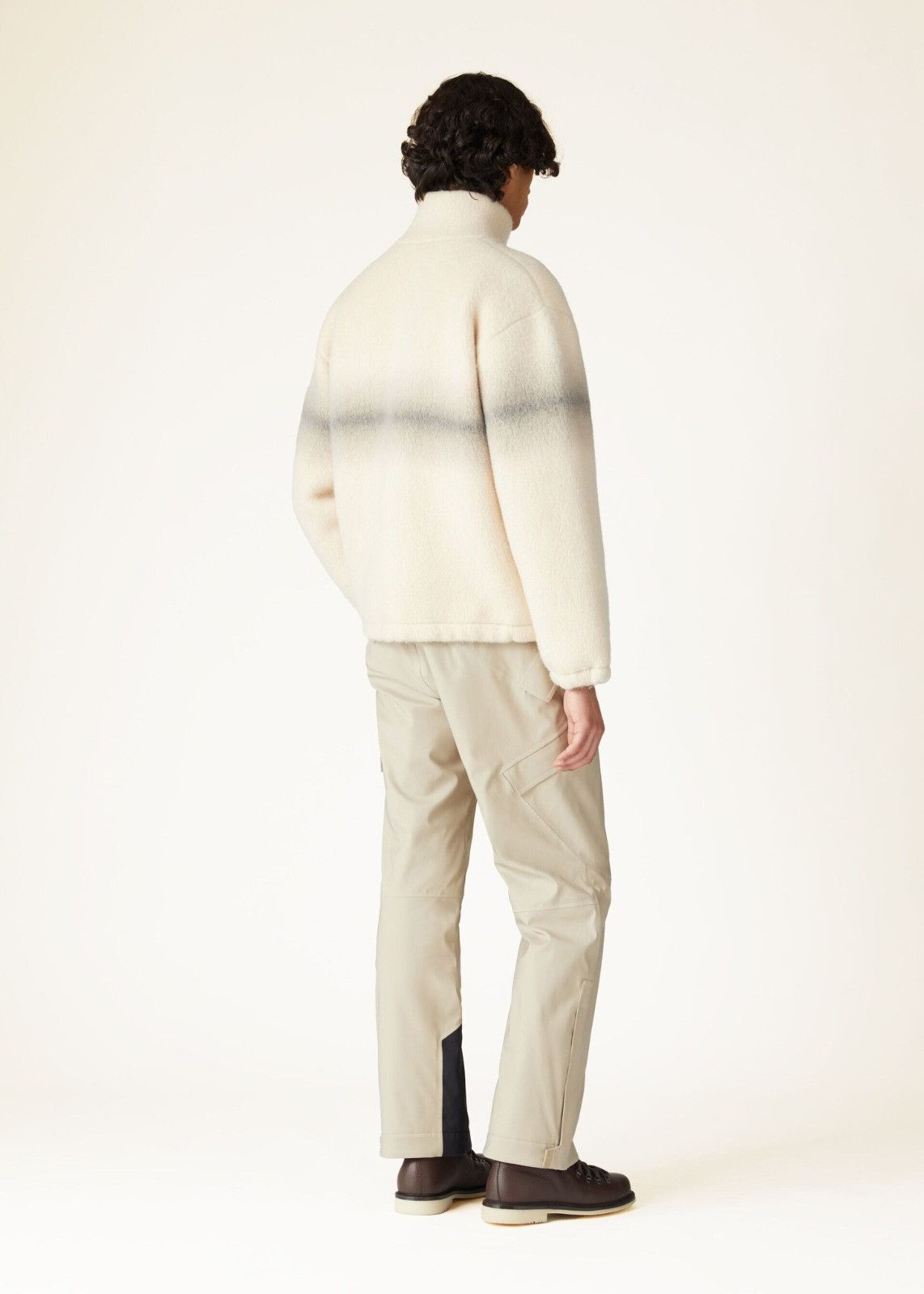 Loro Piana o1srvl11e1224 Cashmere Mohair Bomber Jacket in Beige Size US L / EU 52-54 / 3 - 4 Thumbnail