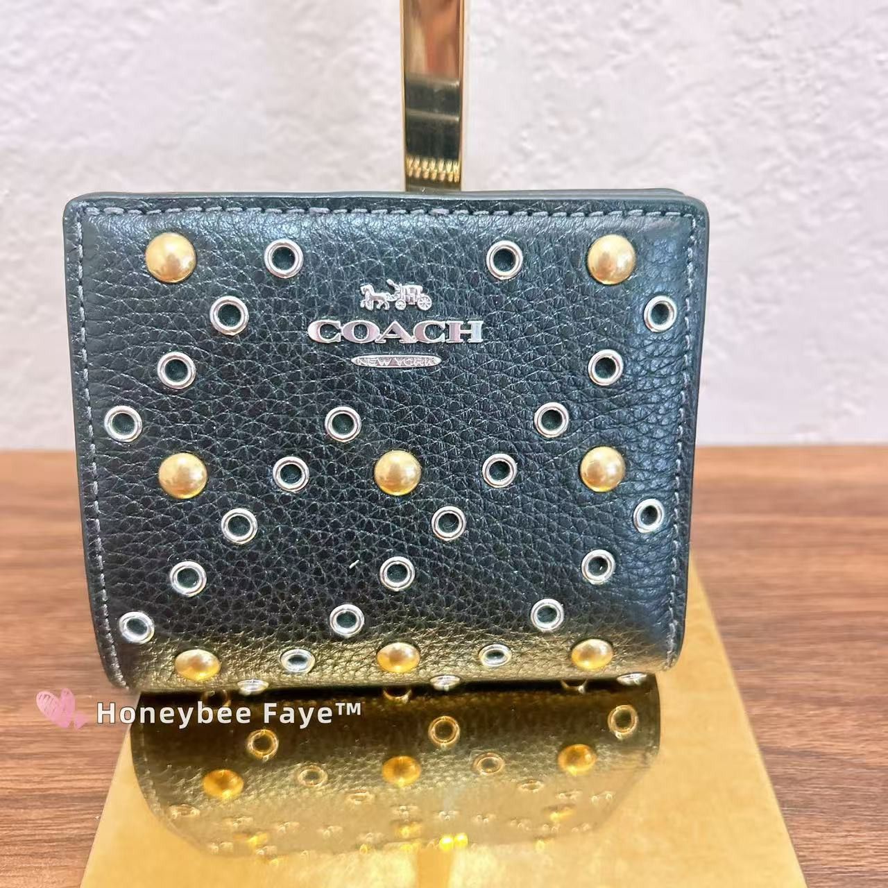 Coach NWT Coach CCL78 Snap Wallet With Rivets Silver/Black Multi Size ONE SIZE - 1 Thumbnail