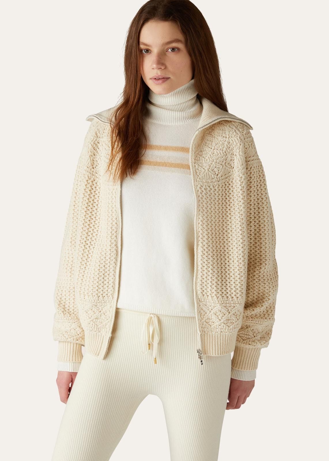 Loro Piana o1srvl11e0125 Engadin Bomber Jacket in Cream Size L / US 10 / IT 46 - 5 Thumbnail