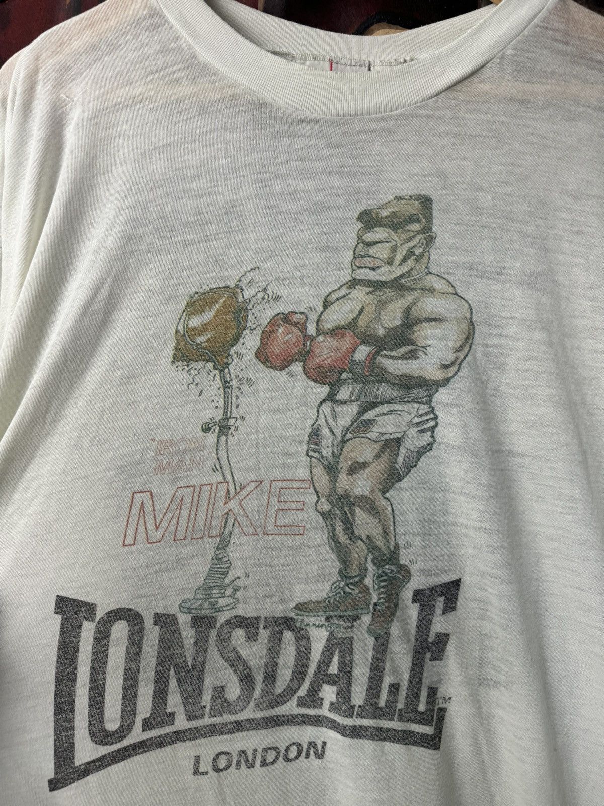 Lonsdale Vintage 80s Mike Tyson Lonsdale London Distrssed Tee Rare Size US XL / EU 56 / 4 - 3 Thumbnail