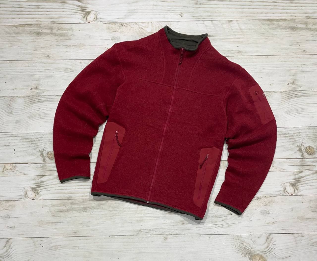 image of Vintage Arcteryx Polartec Fleece Jacket Full Zip Gorpcore in Red, Men's (Size Medium)