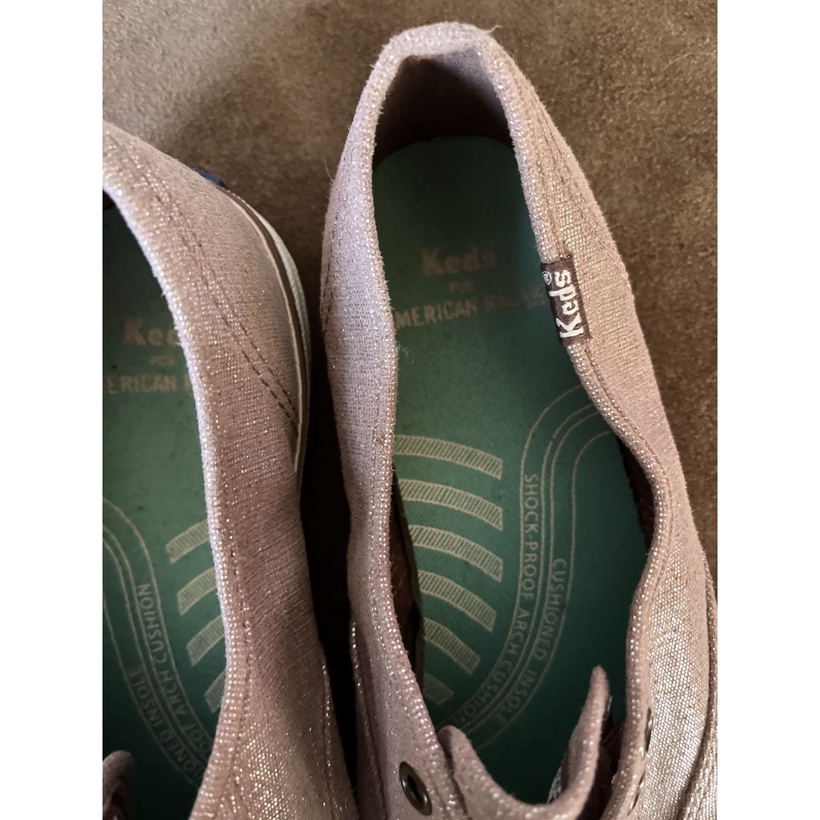 Keds VINTAGE Keds Women's Sneakers Size 6.5 Pink Champagne Sparkles Athletic Slip-On Lightweight Comfort Girls Size US 6.5 / IT 36.5 - 3 Thumbnail