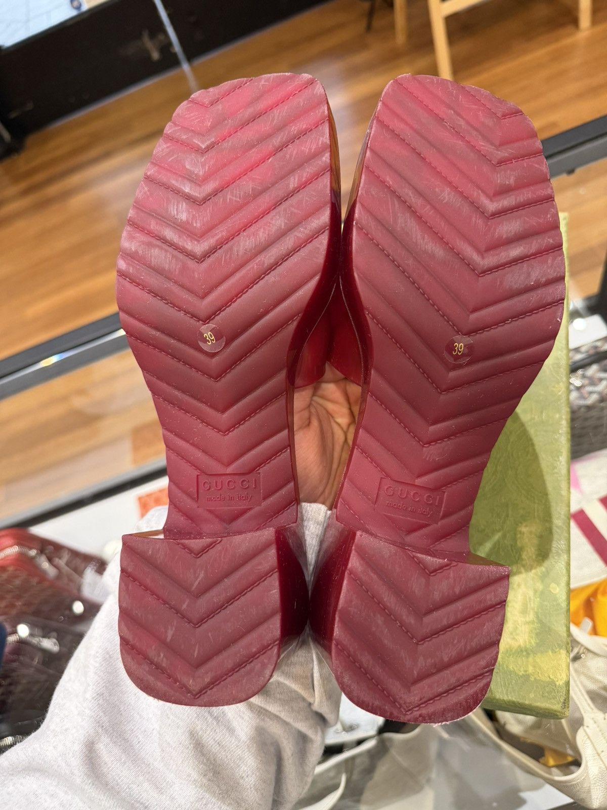 Gucci Gucci Rubber Jelly Platform Sandal - Hibiscus Red Size US 9 / IT 39 - 8 Thumbnail