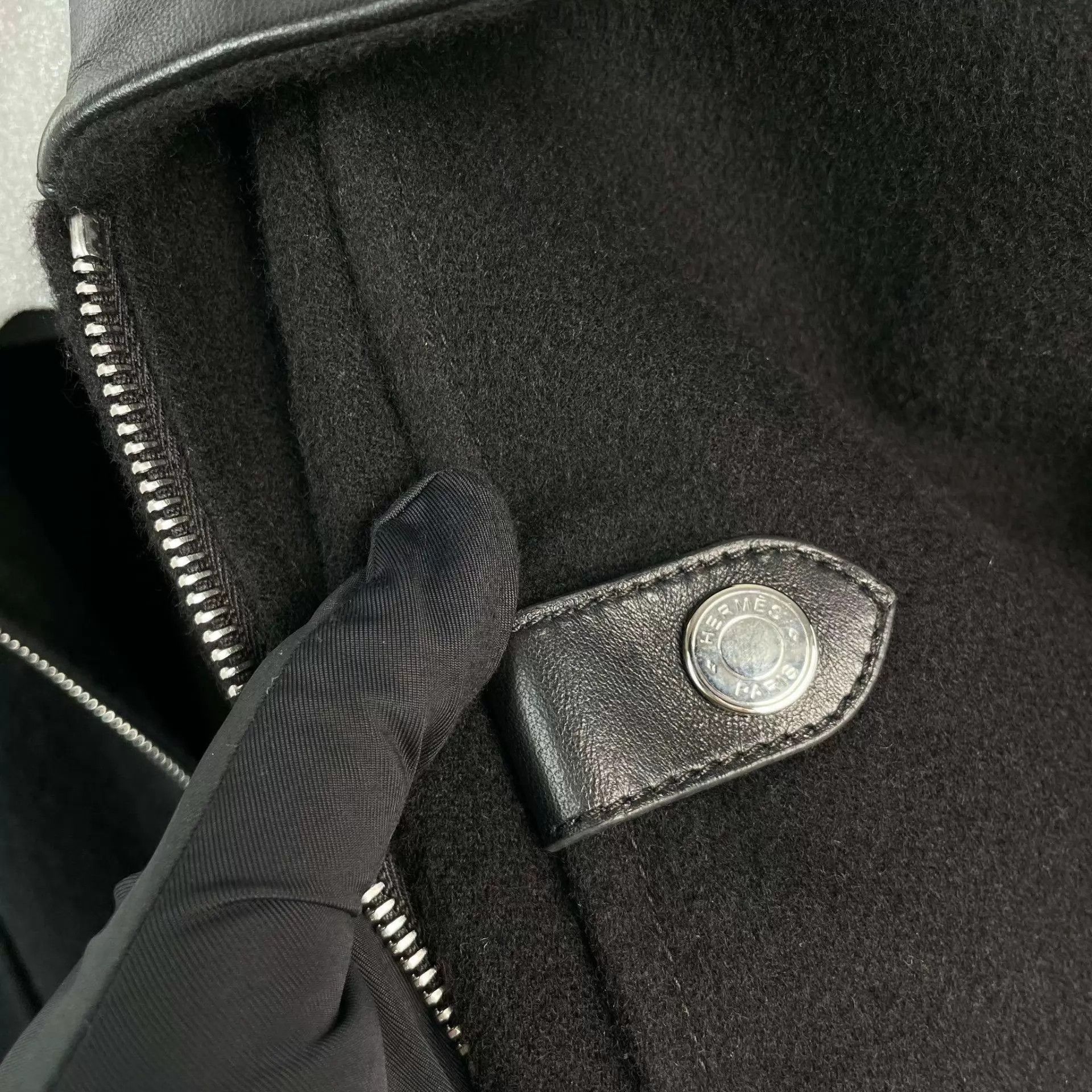 Hermes Hermès cashmere leather collar coat black 34 Size XS / US 0-2 / IT 36-38 - 8 Thumbnail
