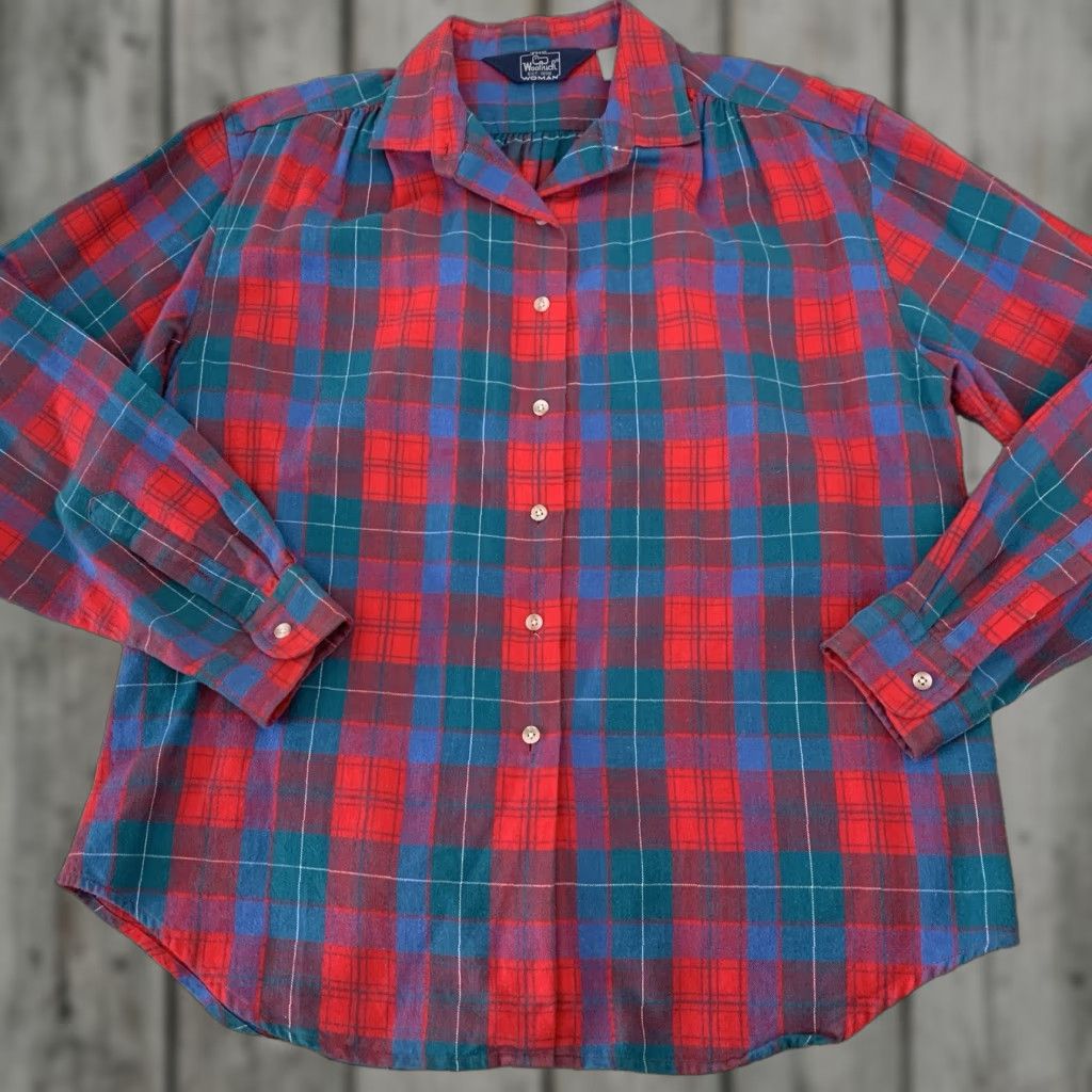 Vintage Woolrich Shirt Womens 14 Plaid Flannel Long Sleeve Button Up Red Pockets Size XL / US 12-14 / IT 48-50 - 1 Thumbnail