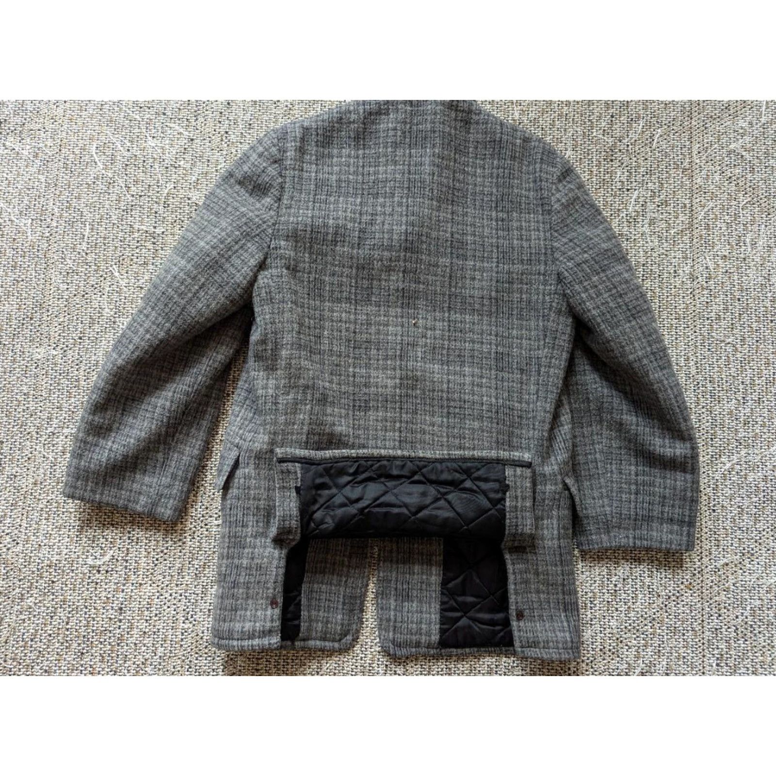 Vintage VINTAGE overcoat jacket Mens 36-38 gray wool mohair blend 1950s Heathered 3/4 length coat Size US S / EU 44-46 / 1 - 3 Thumbnail