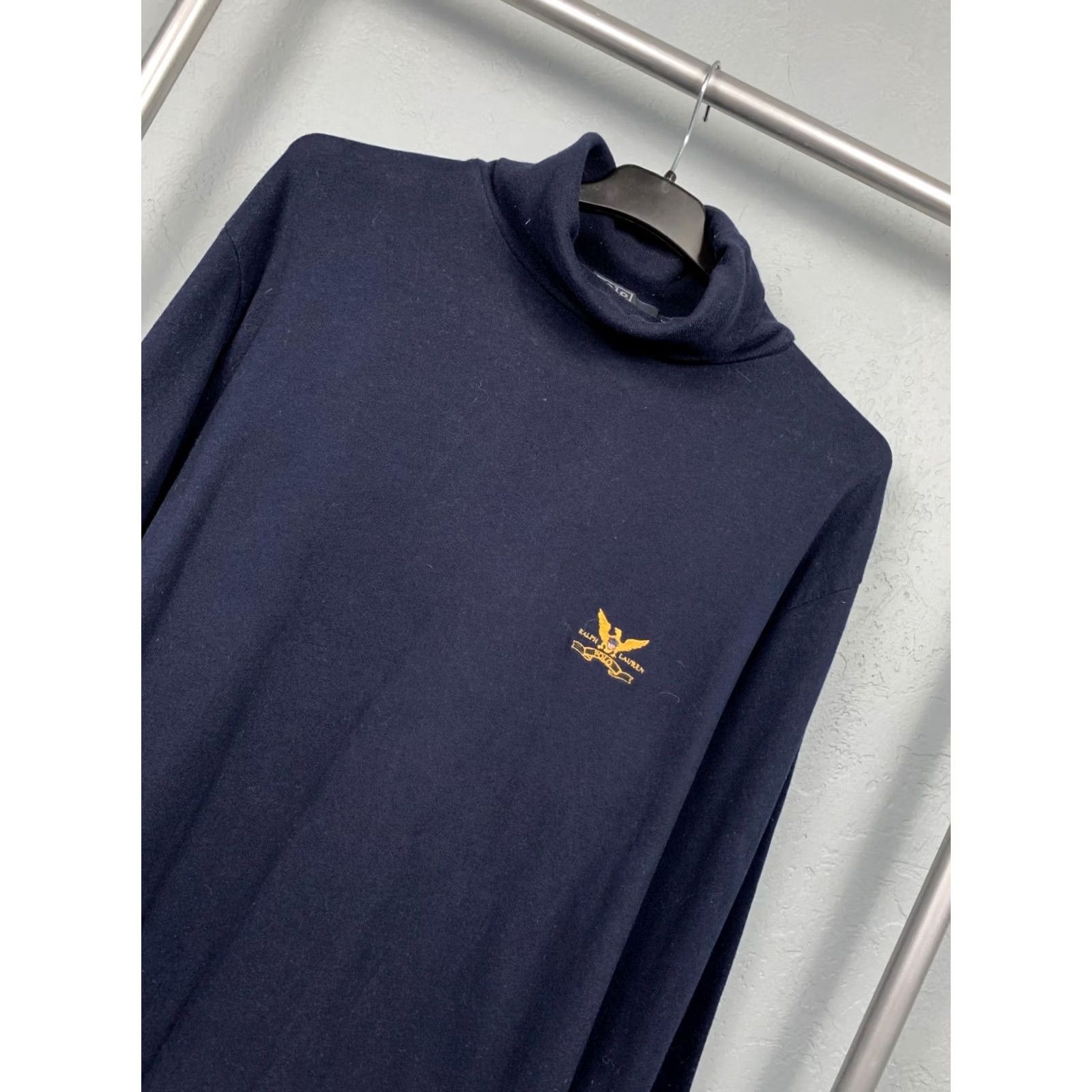 Polo Ralph Lauren Polo Ralph Lauren Mens Sweater Turtleneck High Neck Size XL Blue Vintage Pullover Size US XL / EU 56 / 4 - 2 Thumbnail