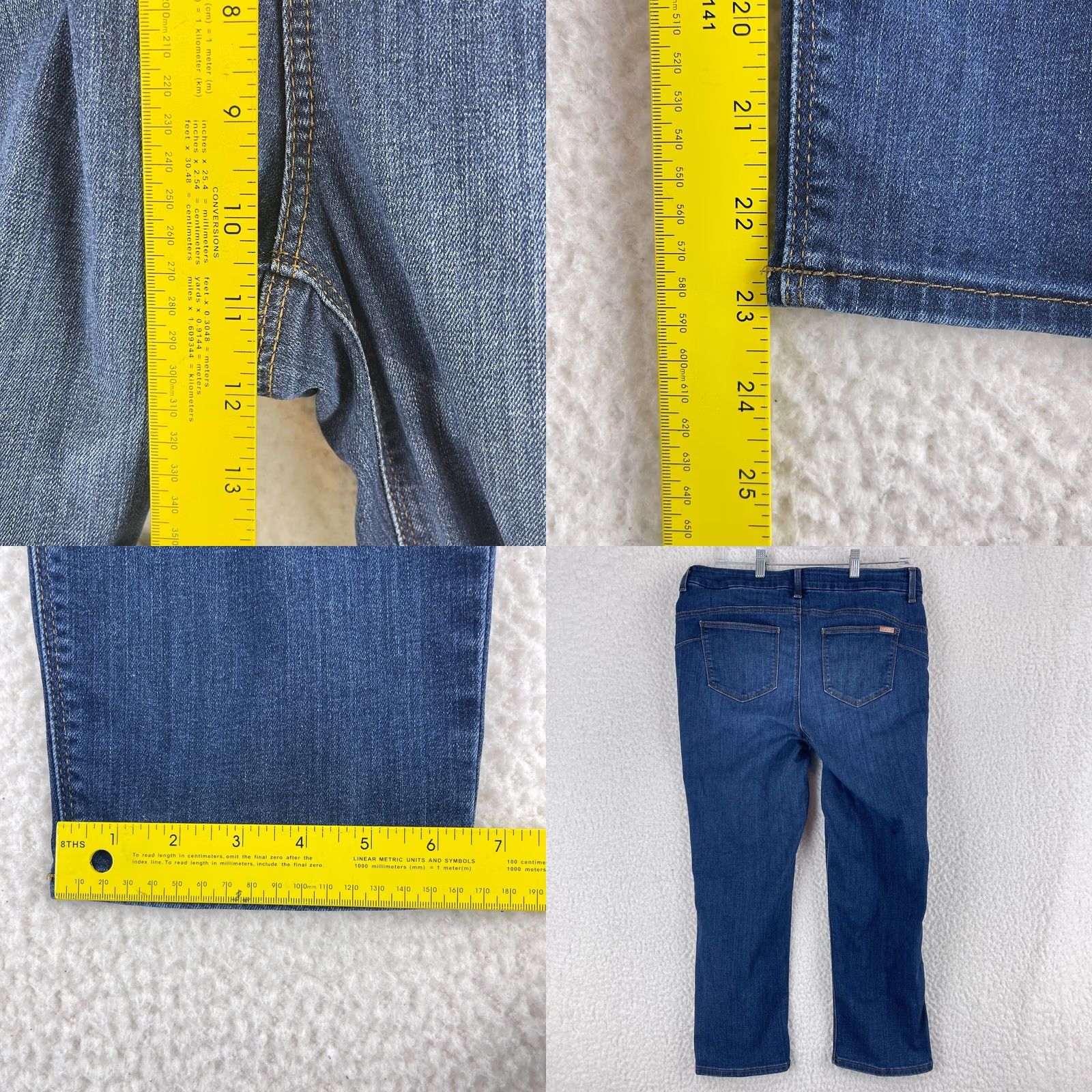 Vintage Chico's Jeans Womens Size 8 Blue Straight Leg Mid Rise So Slimming Denim Stretch Pockets Classic 5-Pocket Design Size 30" / US 8 / IT 44 - 8 Thumbnail