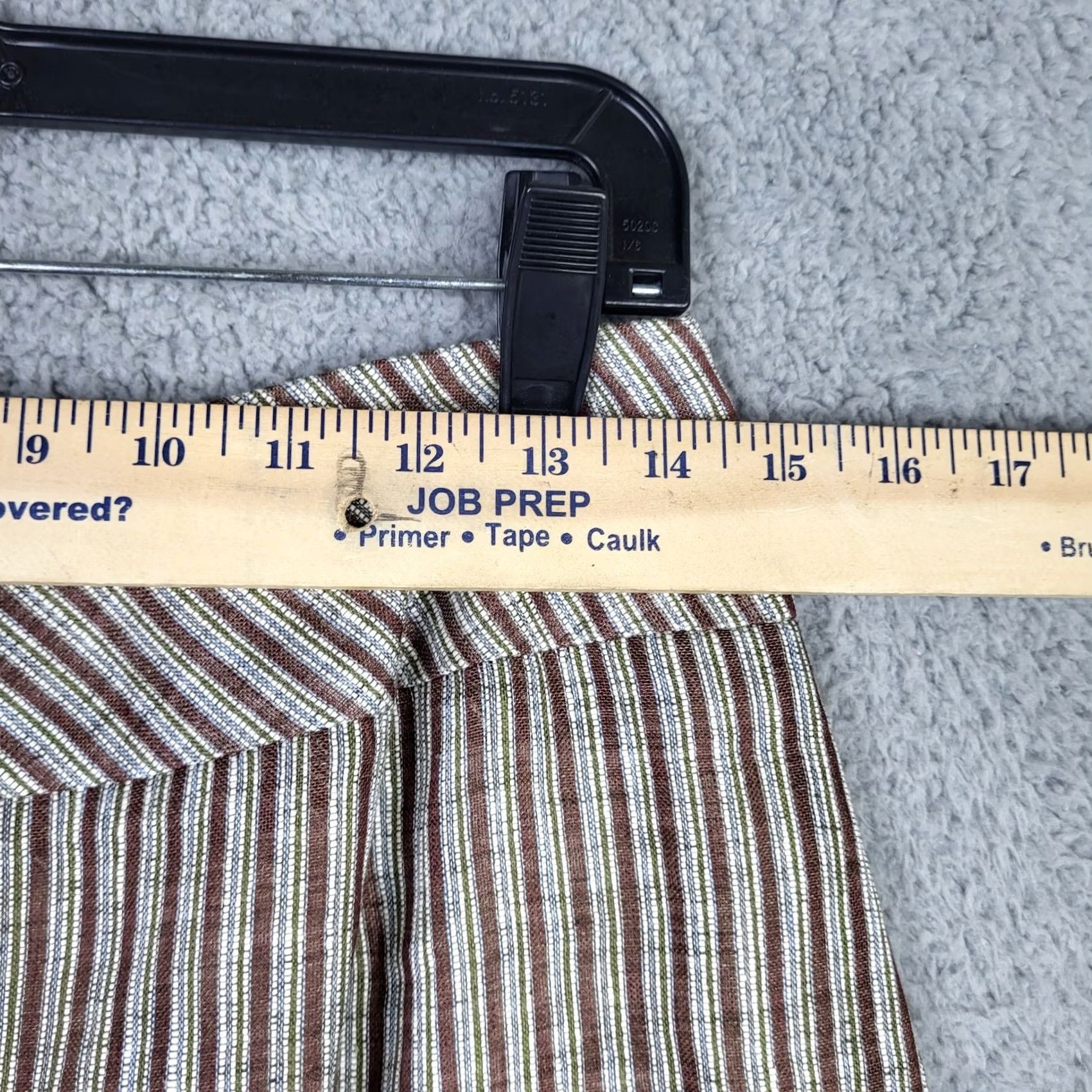 Vintage Lafayette 148 Skirt A-Line Stripes Linen Lined Brown 26W Knee Length Slim Fit Women Size 26" / US 2 / IT 38 - 6 Thumbnail