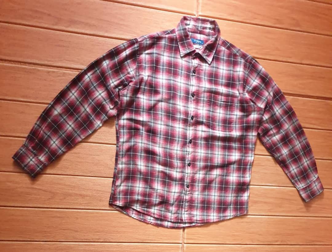 Japanese Brand Navy Checkered Japanese style harajuku flannel shirt Size US L / EU 52-54 / 3 - 5 Thumbnail