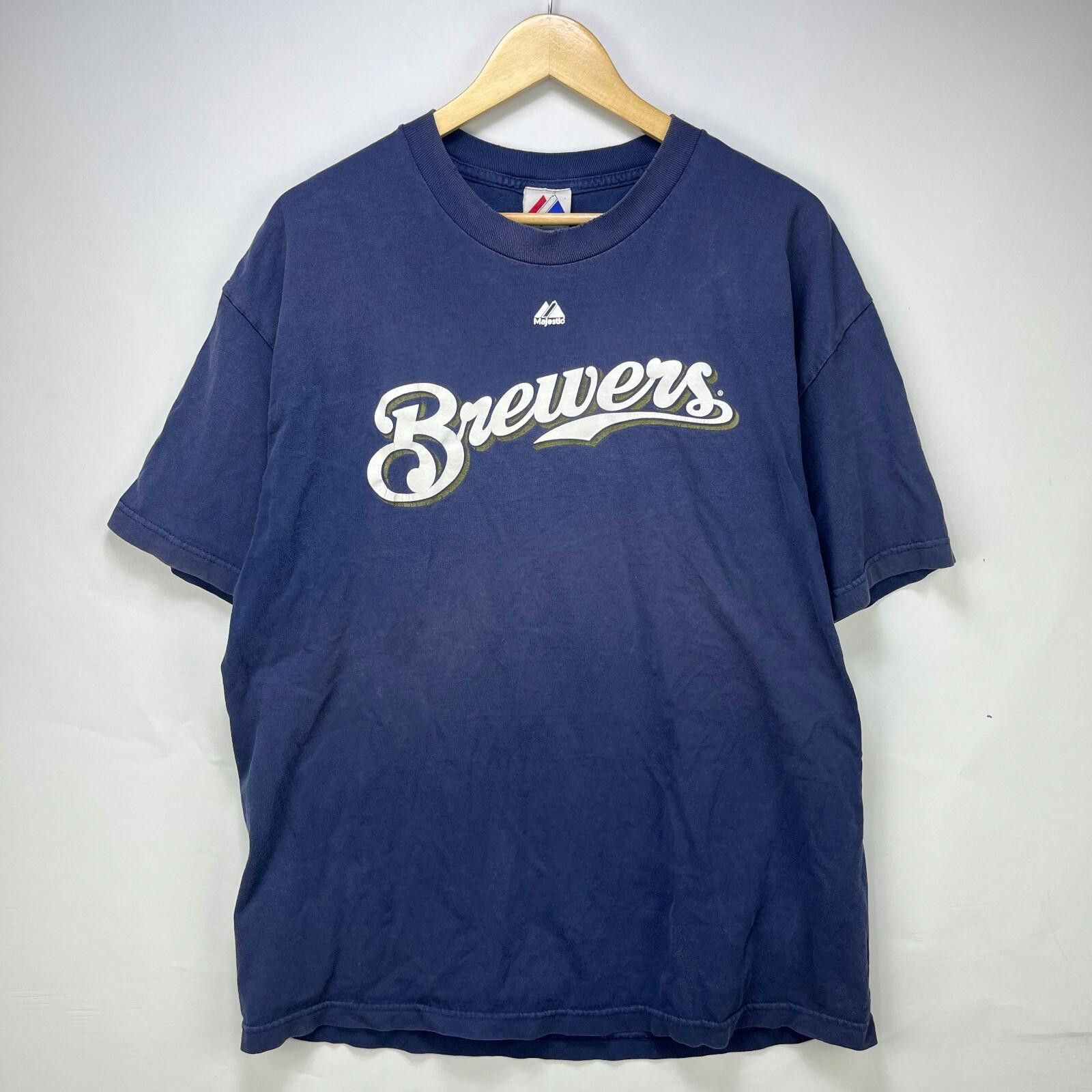 Majestic Vintage Majestic Milwaukee Brewers Braun Faded T Shirt XL Size ONE SIZE - 1 Thumbnail