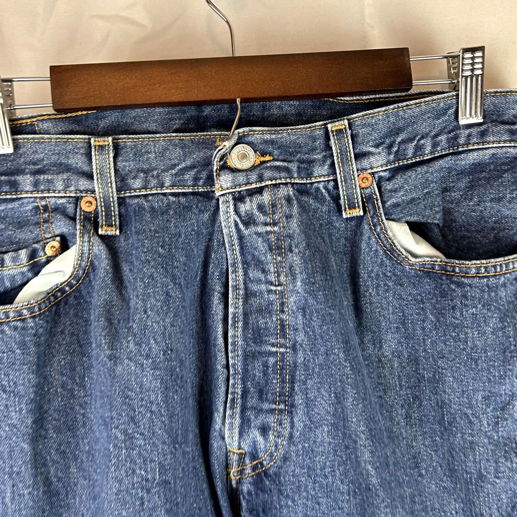 Levi's New Title: Levi's 501 Denim Jeans - Medium Wash - Button Fly - 36" Waist - 34"inseam - 501 Logo - 30" Length Size US 36 / EU 52 - 4 Thumbnail
