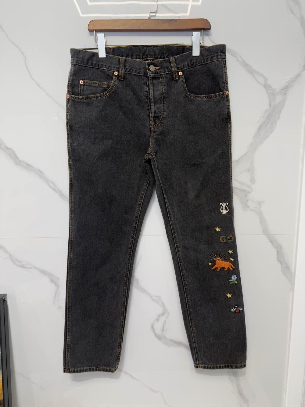 Gucci GUCCI Embroidered Denim Jeans Size 36 Size US 36 / EU 52 - 1 Thumbnail