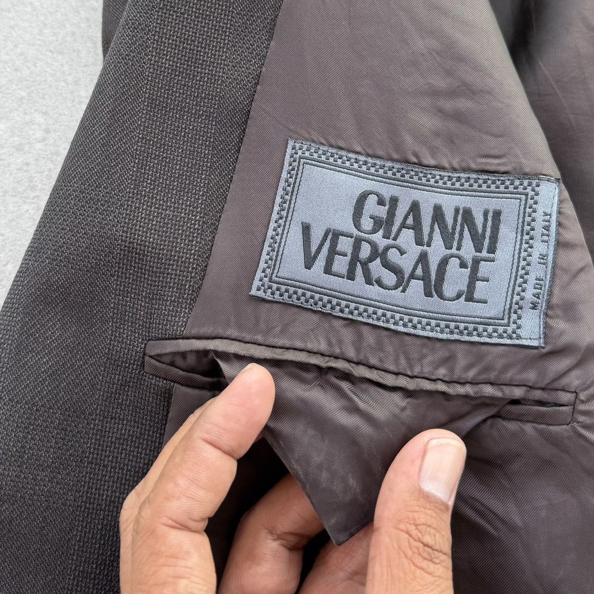 Versace Vintage Gianni Versace Double Breasted Blazer Brown Medusa Size 46R - 12 Thumbnail