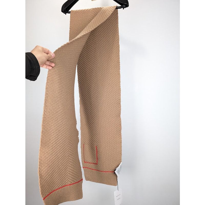 Bottega Veneta o1rshd1 Size: OS / Overlock Wool Cashmere Scarf in Camel Size ONE SIZE - 10 Thumbnail