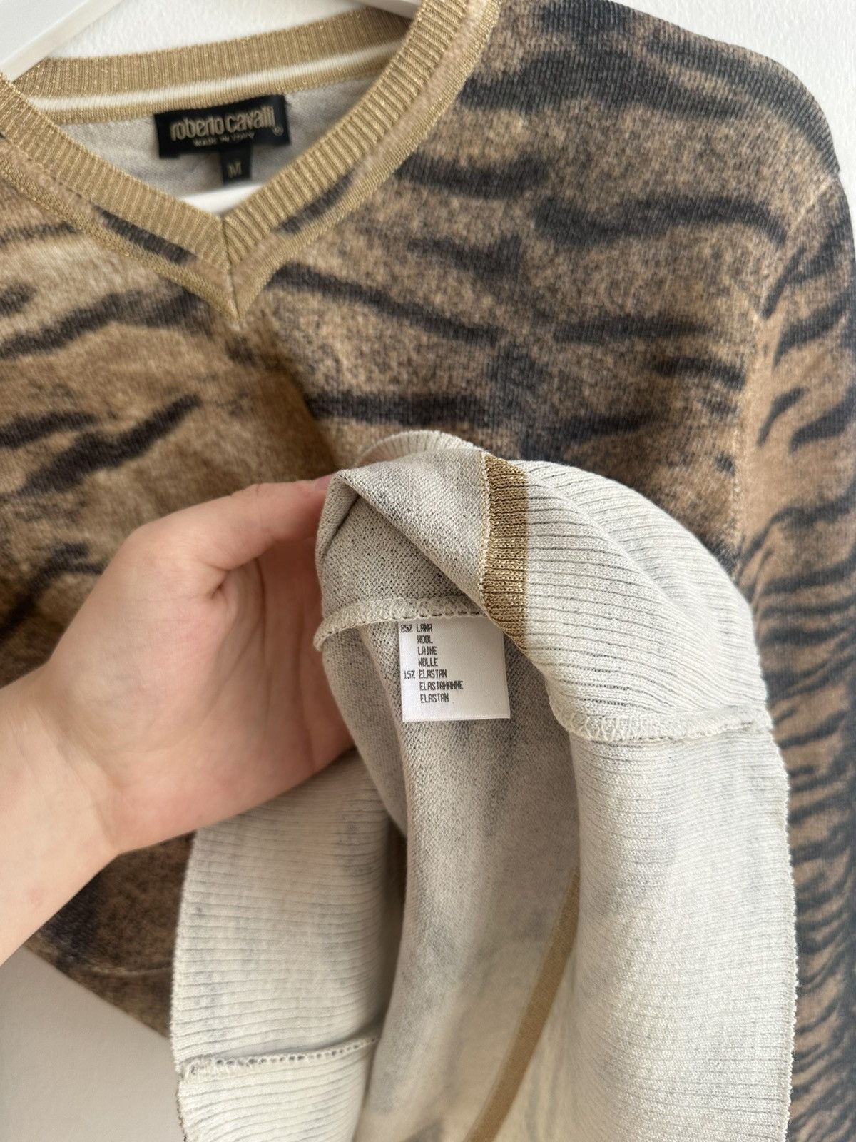 Roberto Cavalli Roberto Cavalli 90s Luxury Archive Tiger Print Sweater Size M / US 6-8 / IT 42-44 - 3 Thumbnail