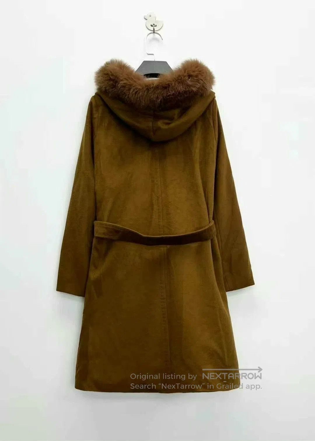 Celine maxmara deep khaki fur collar wrap coat. Size M / US 6-8 / IT 42-44 - 2 Thumbnail