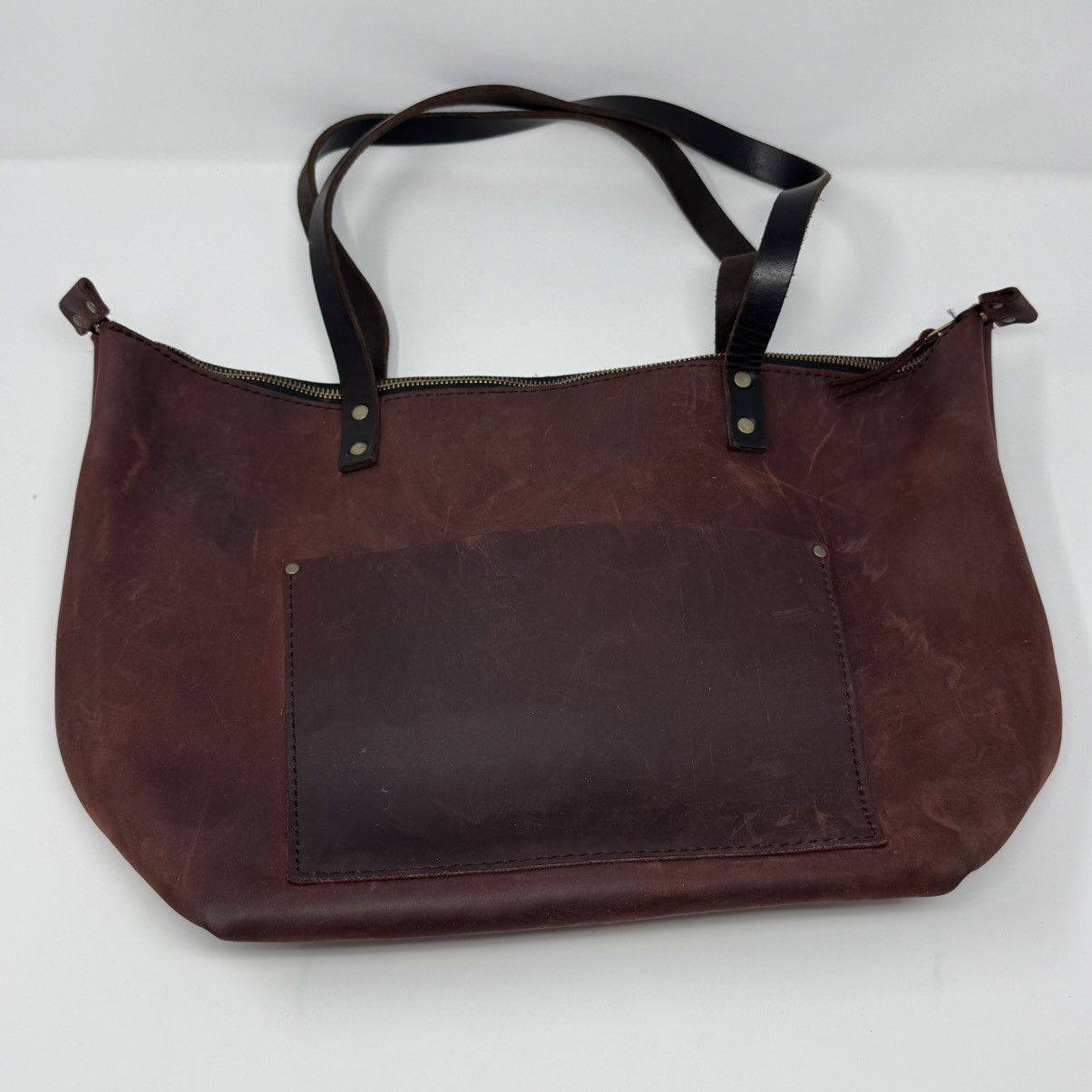 Portland Leather Goods Merlot Leather Shoulder Bag Tote in Brown, Women's