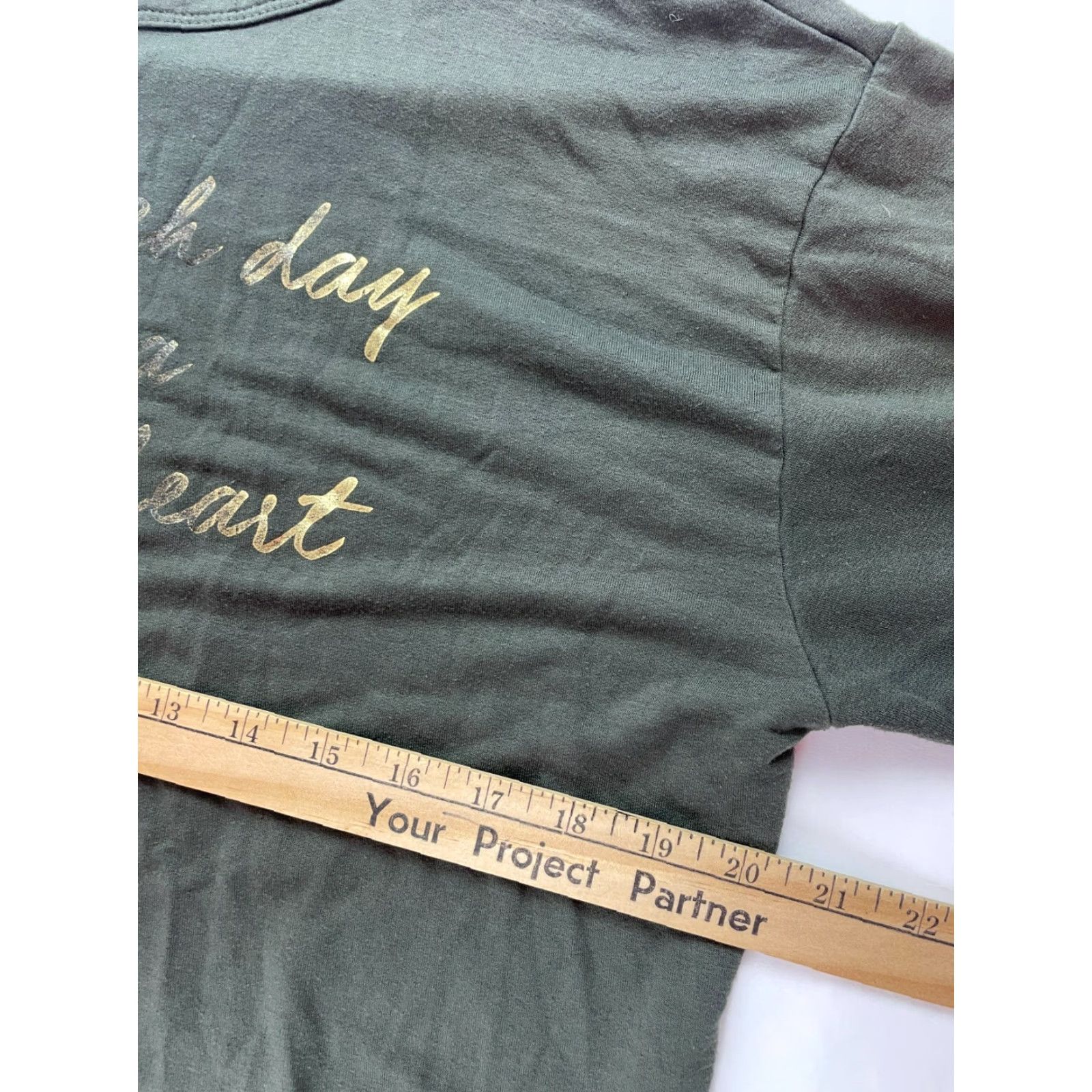 Vintage GAZE Cropped Top Womens Size M Green Start Each Day with a Grateful Heart Size M / US 6-8 / IT 42-44 - 4 Thumbnail