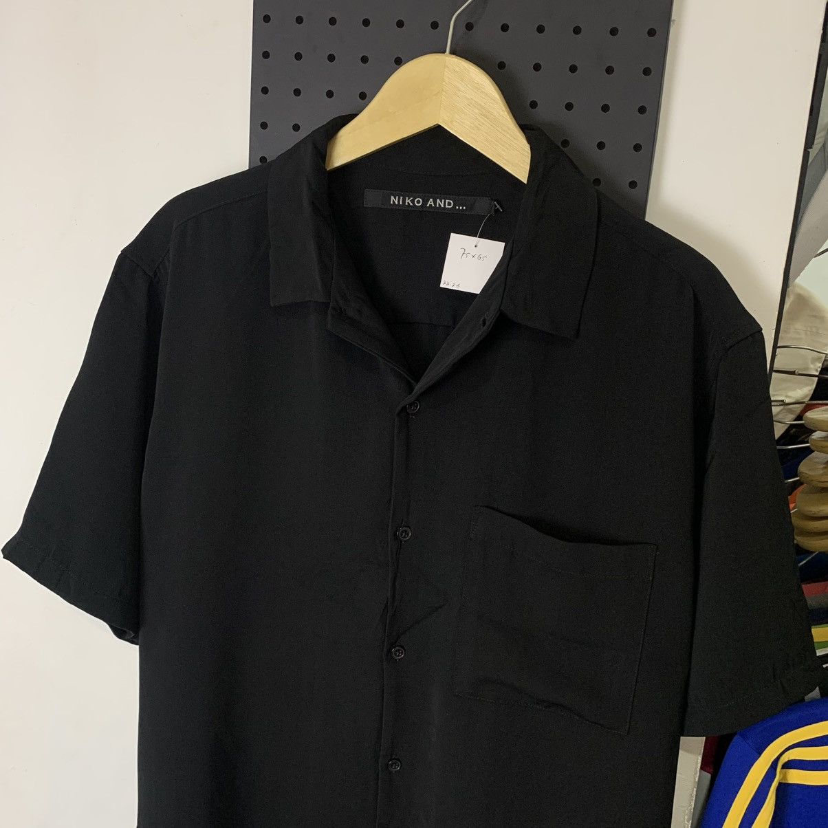 Japanese Brand Niko and... oversized black short button up shirt Size US XL / EU 56 / 4 - 2 Thumbnail