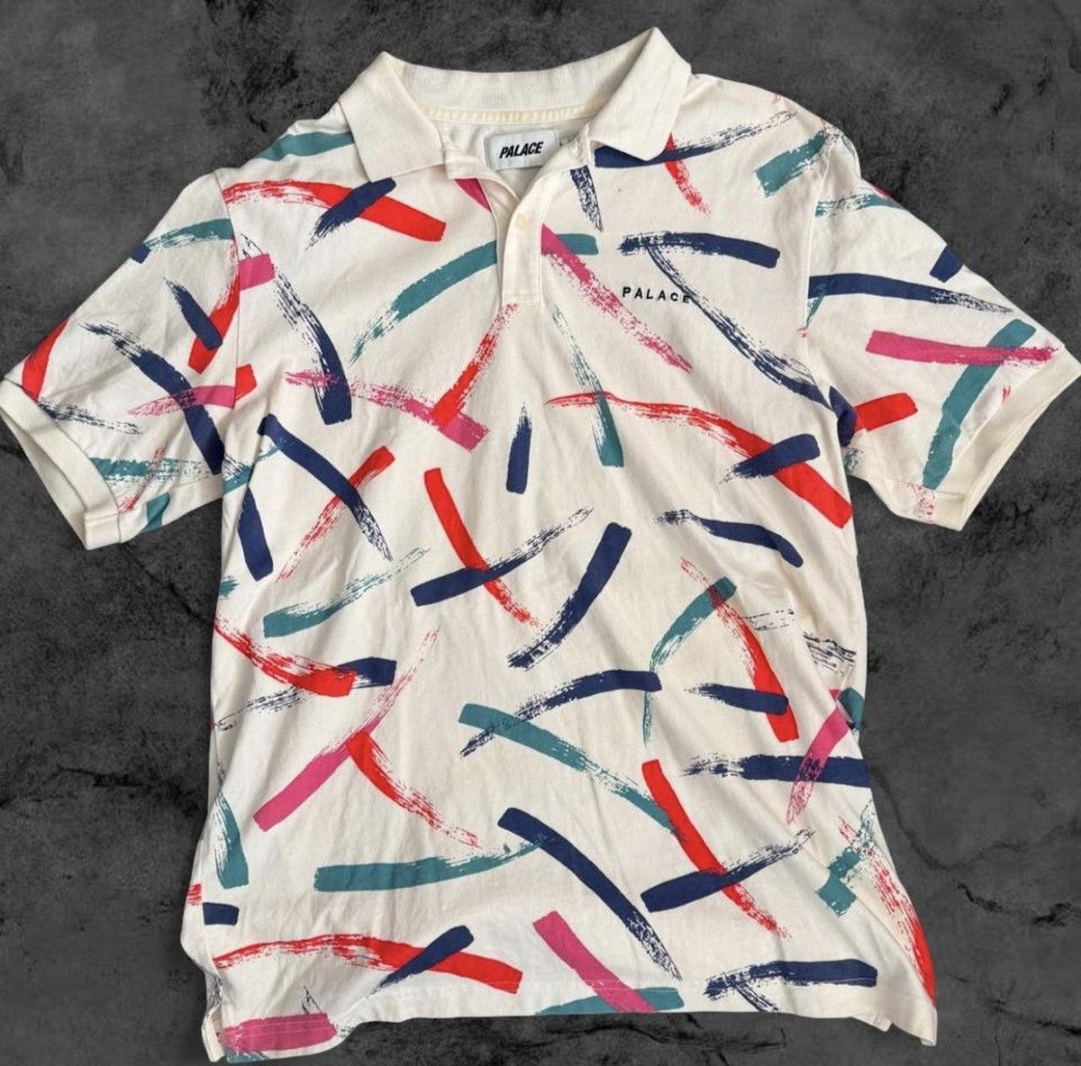 Palace Palace Geezer Polo Blue White | Grailed
