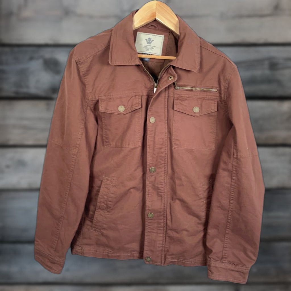 Vintage Wenven Jacket Men's Medium Brown Military Coat Cotton Jacket Short Zip Full Zip Pockets Vintage: No Size US M / EU 48-50 / 2 - 1 Thumbnail