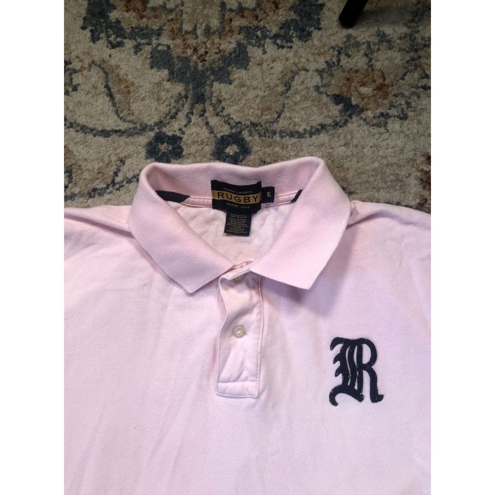 Ralph Lauren Ralph Lauren Rugby Polo Shirt Mens XL Pink Embroidered R Short Sleeve Classic Casual Size US XL / EU 56 / 4 - 2 Thumbnail