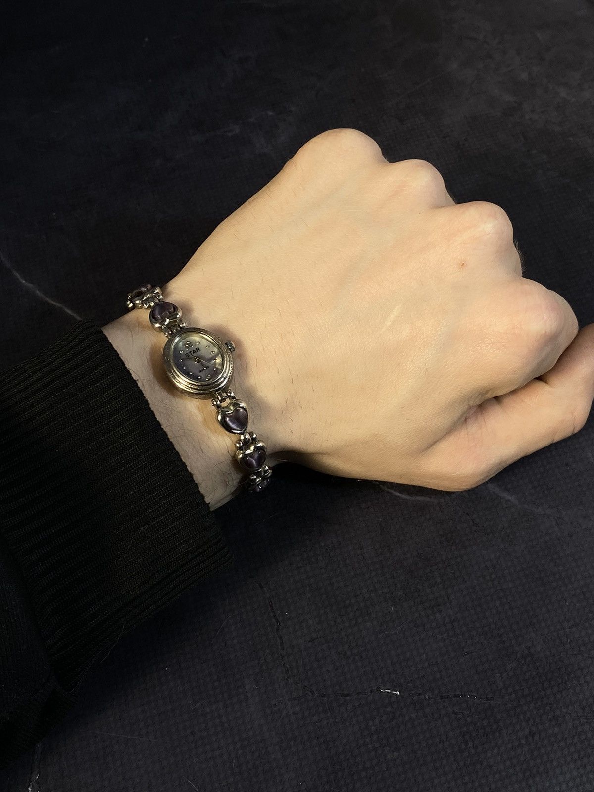 Japanese Brand Elegant STAR Watch with Hearts and Stones Japanese Brand Size ONE SIZE - 2 Thumbnail