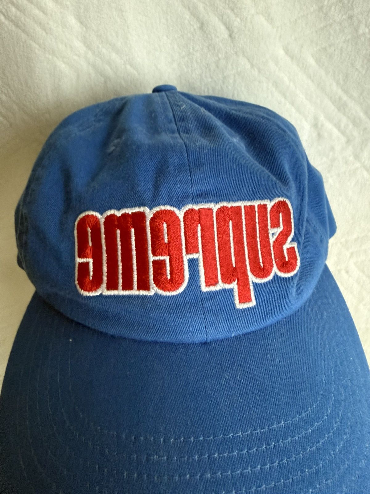 Supreme Connect 6-Panel ネイビー 18aw Supreme × Vintage New Supreme Connect Logo 6 Panel Cap Light Blue