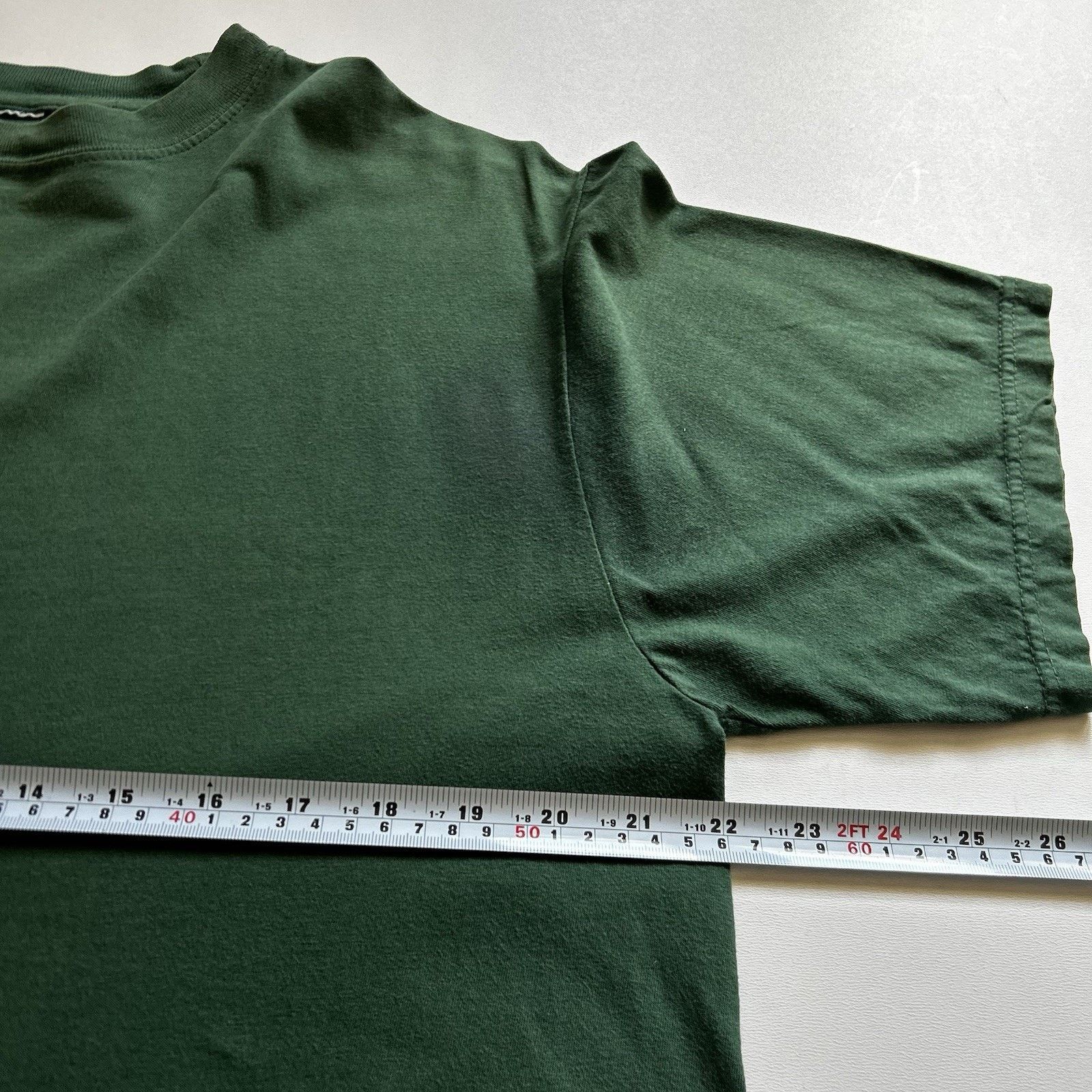 Vintage Vintage Y2K Faded Green Blank Basic T Shirt Large Boxy Rare Size US L / EU 52-54 / 3 - 4 Thumbnail