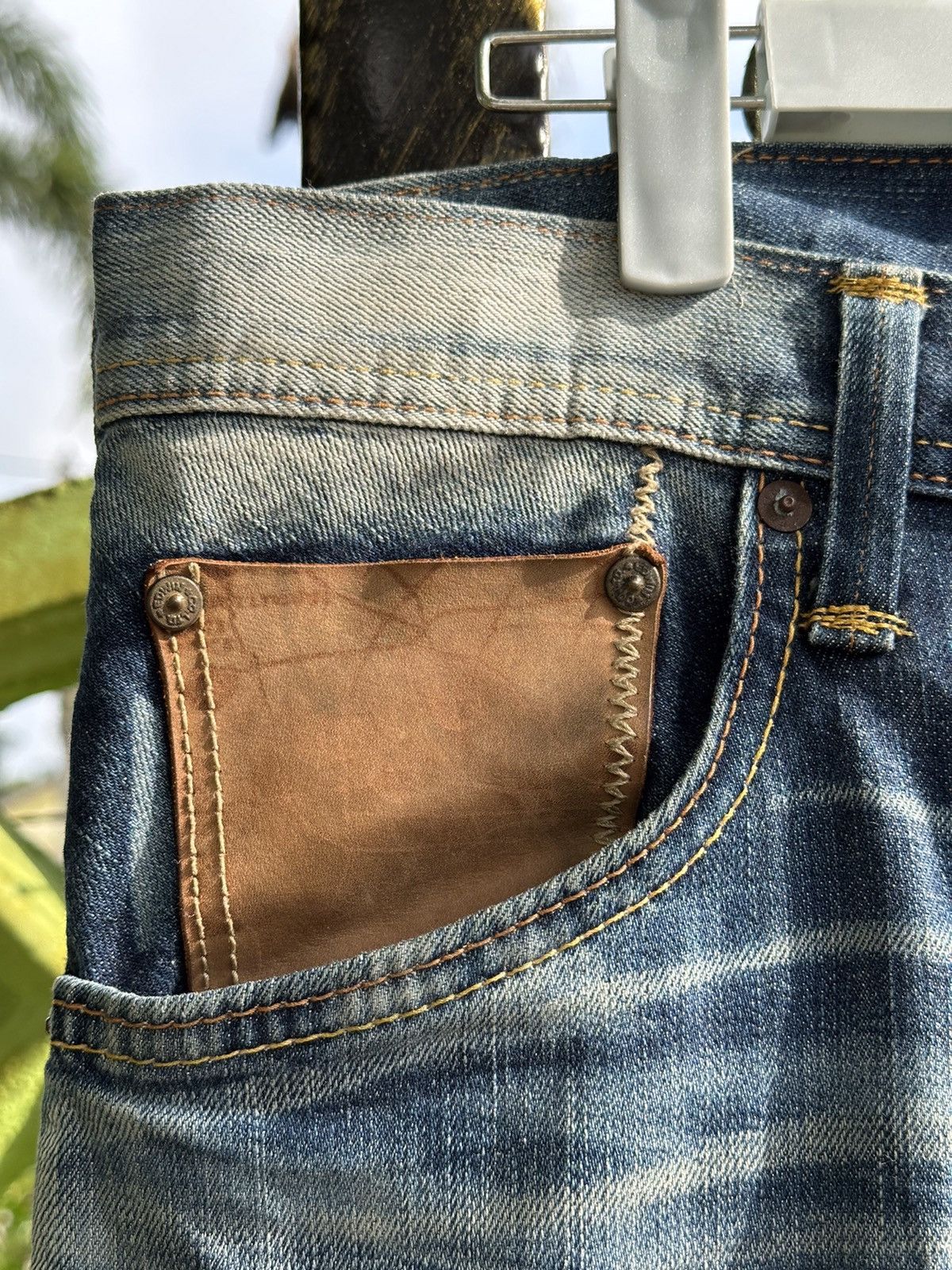 If Six Was Nine Distress Edwin Flare Tokyo Blue Trip Made In Japan. Size US 34 / EU 50 - 9 Thumbnail