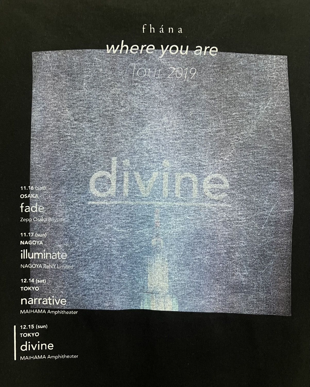 Band Tees Fhana Where You Are Tour 2019 Tee Black Japan “divine” L Size US L / EU 52-54 / 3 - 14 Thumbnail